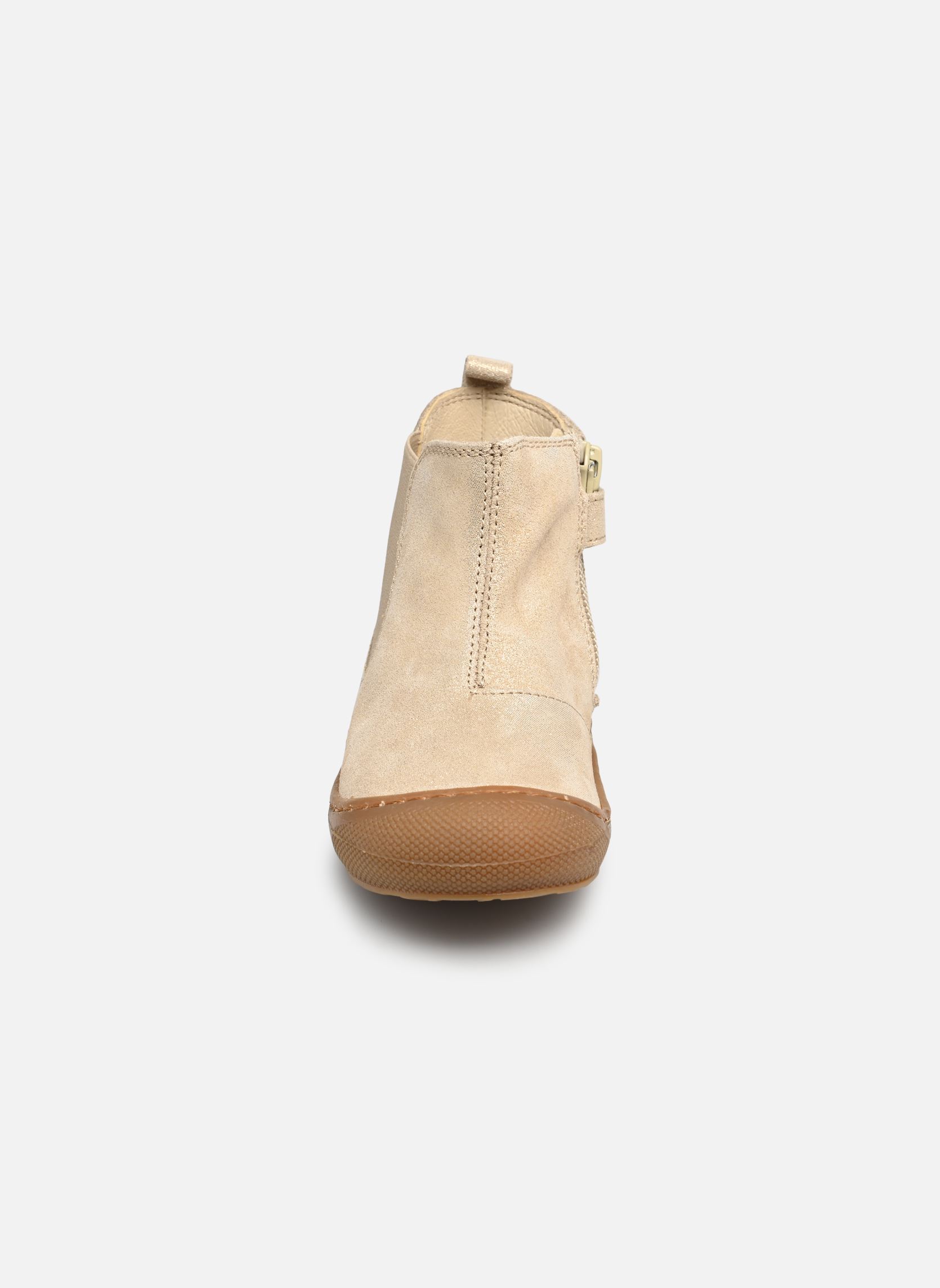 Bottines Sally fille beige Naturino Bottines Sally fille beige SUEDE GLITTER PLATINUM