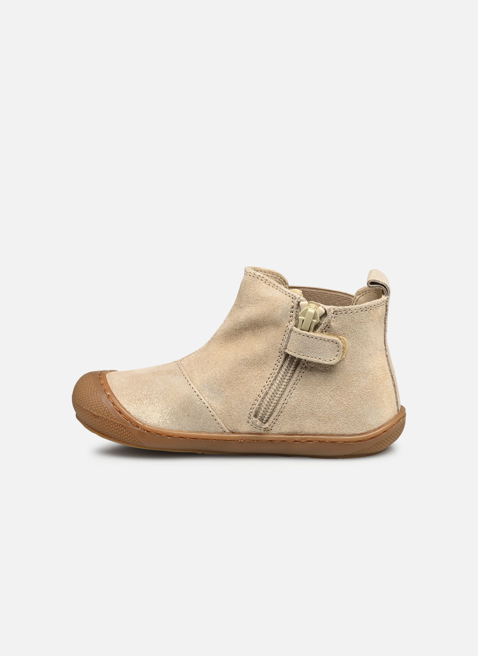Bottines Sally fille beige Naturino Bottines Sally fille beige SUEDE GLITTER PLATINUM