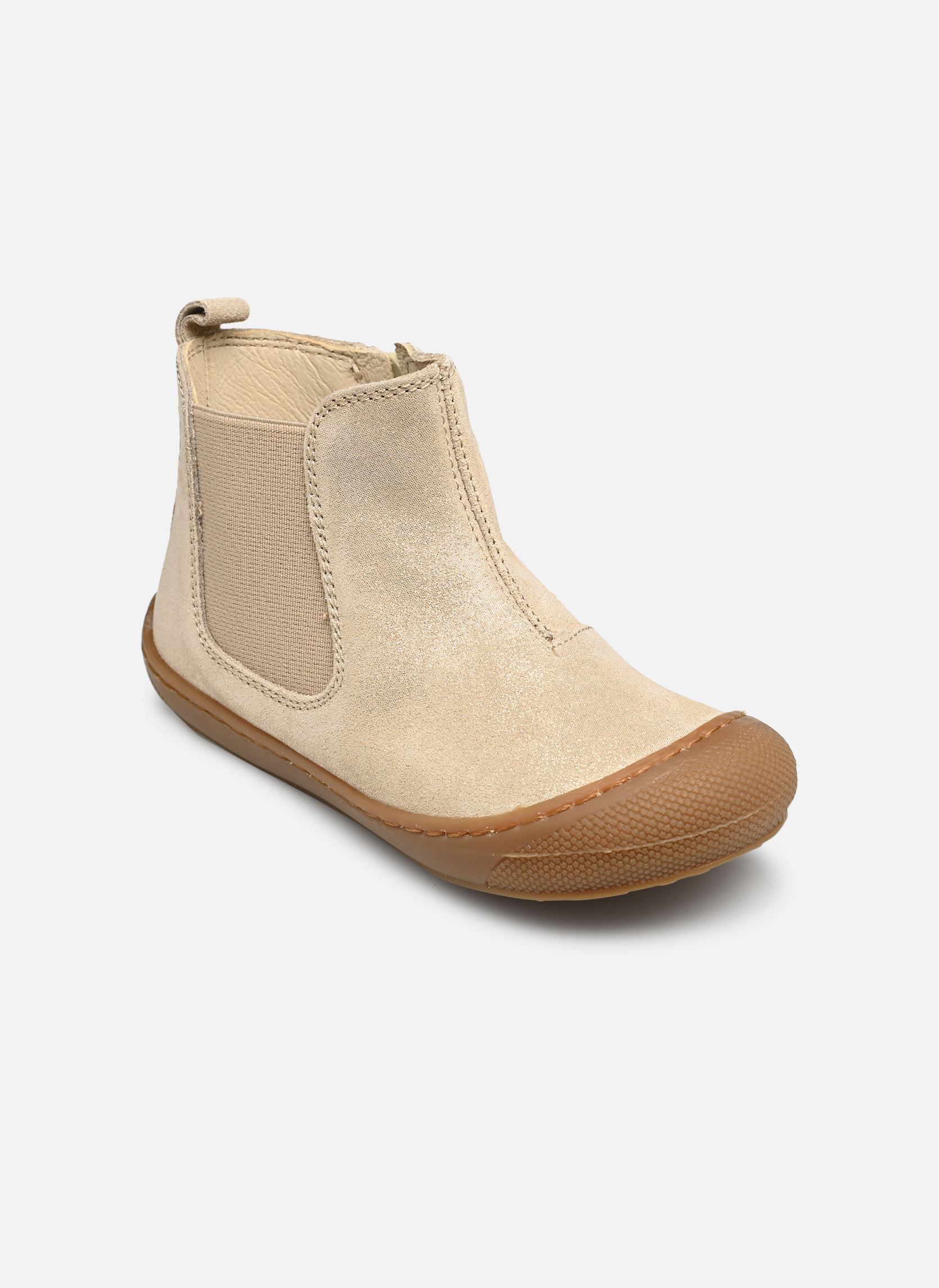 Bottines Sally fille beige Naturino Bottines Sally fille beige SUEDE GLITTER PLATINUM