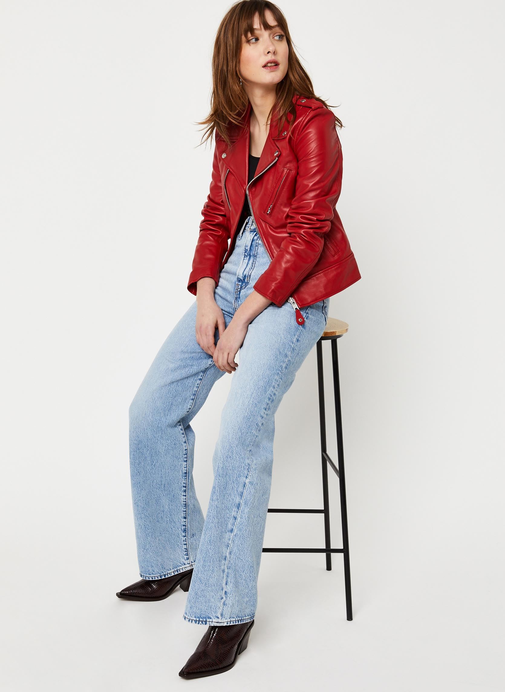 Vestes Veste Perfecto-LCW1601D femme rouge Schott Vestes Veste Perfecto-LCW1601D femme rouge RED