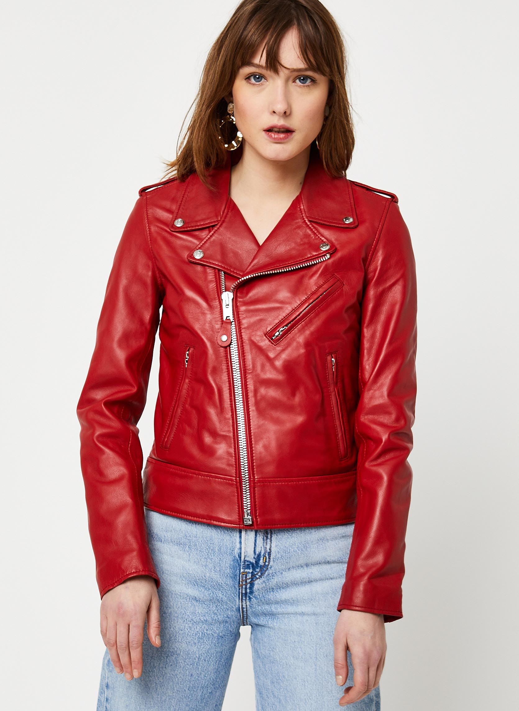 Vestes Veste Perfecto-LCW1601D femme rouge Schott Vestes Veste Perfecto-LCW1601D femme rouge RED
