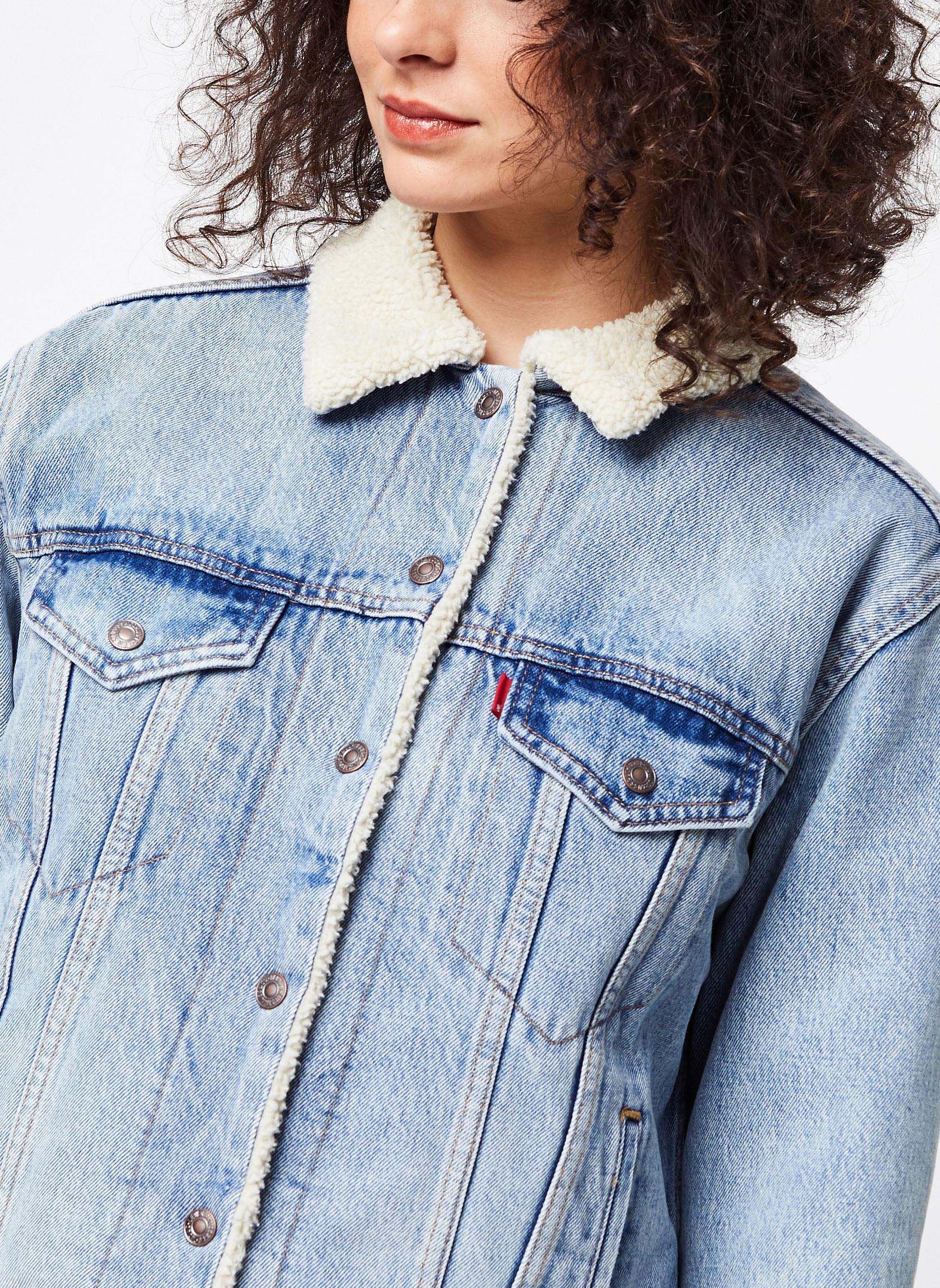 Vestes en jean Ex-Bf Sherpa Trucker W femme bleu Levi's Vestes en jean Ex-Bf Sherpa Trucker W femme bleu STRANGERWAYS