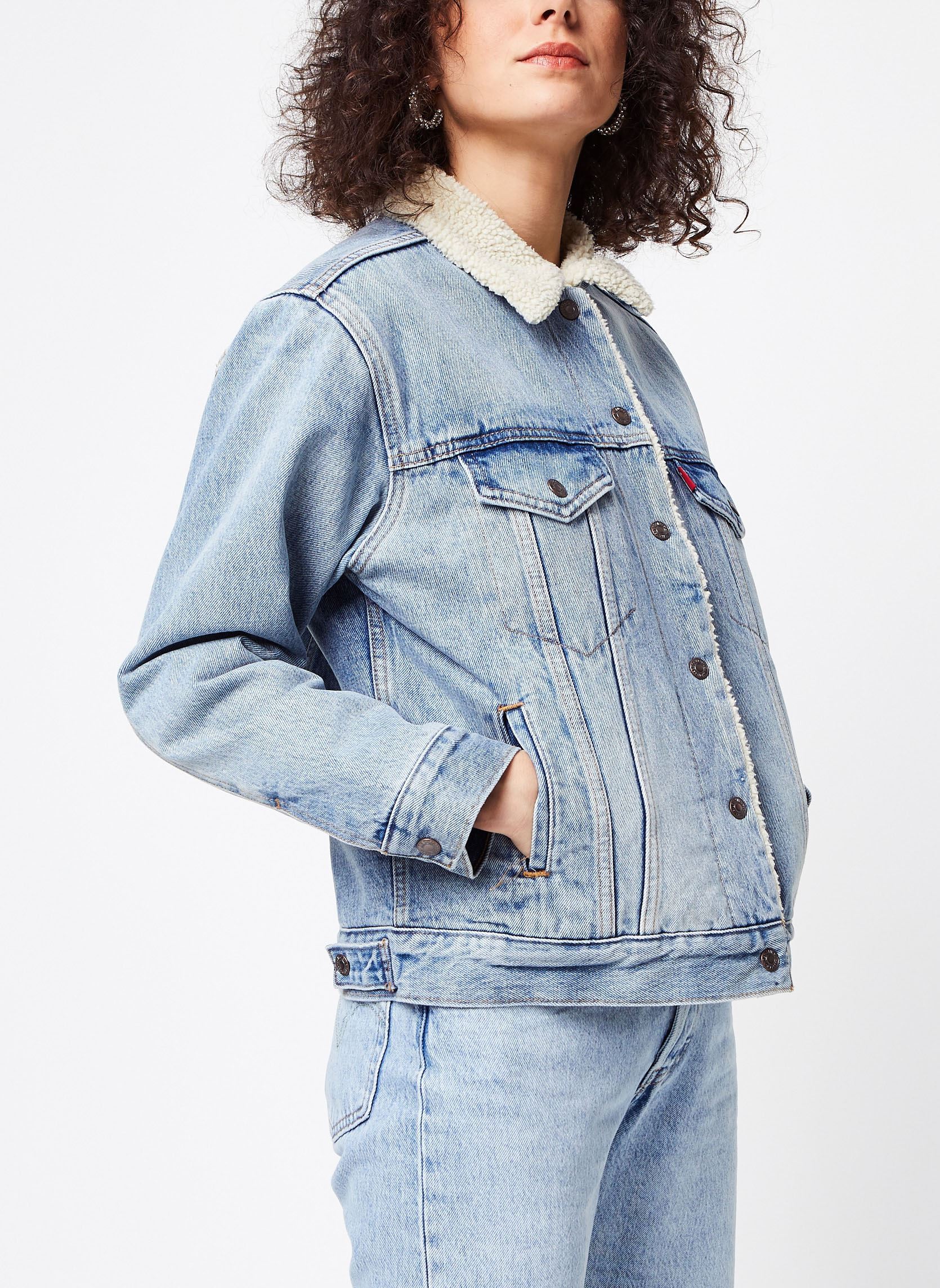 Vestes en jean Ex-Bf Sherpa Trucker W femme bleu Levi's Vestes en jean Ex-Bf Sherpa Trucker W femme bleu STRANGERWAYS