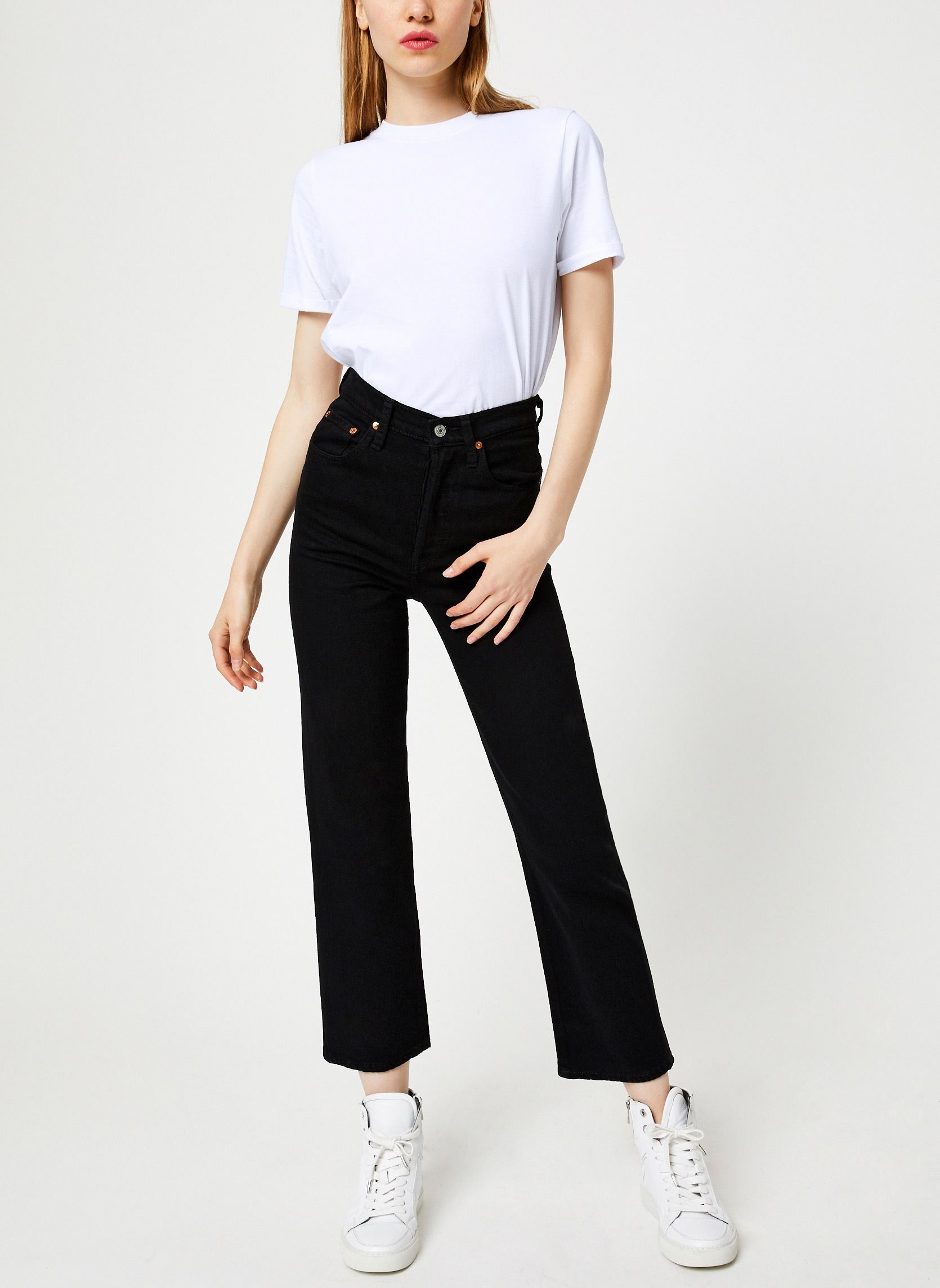Jeans droit Ribcage Straight Ankle W femme noir Levi's Jeans droit Ribcage Straight Ankle W femme noir BLACK HEART