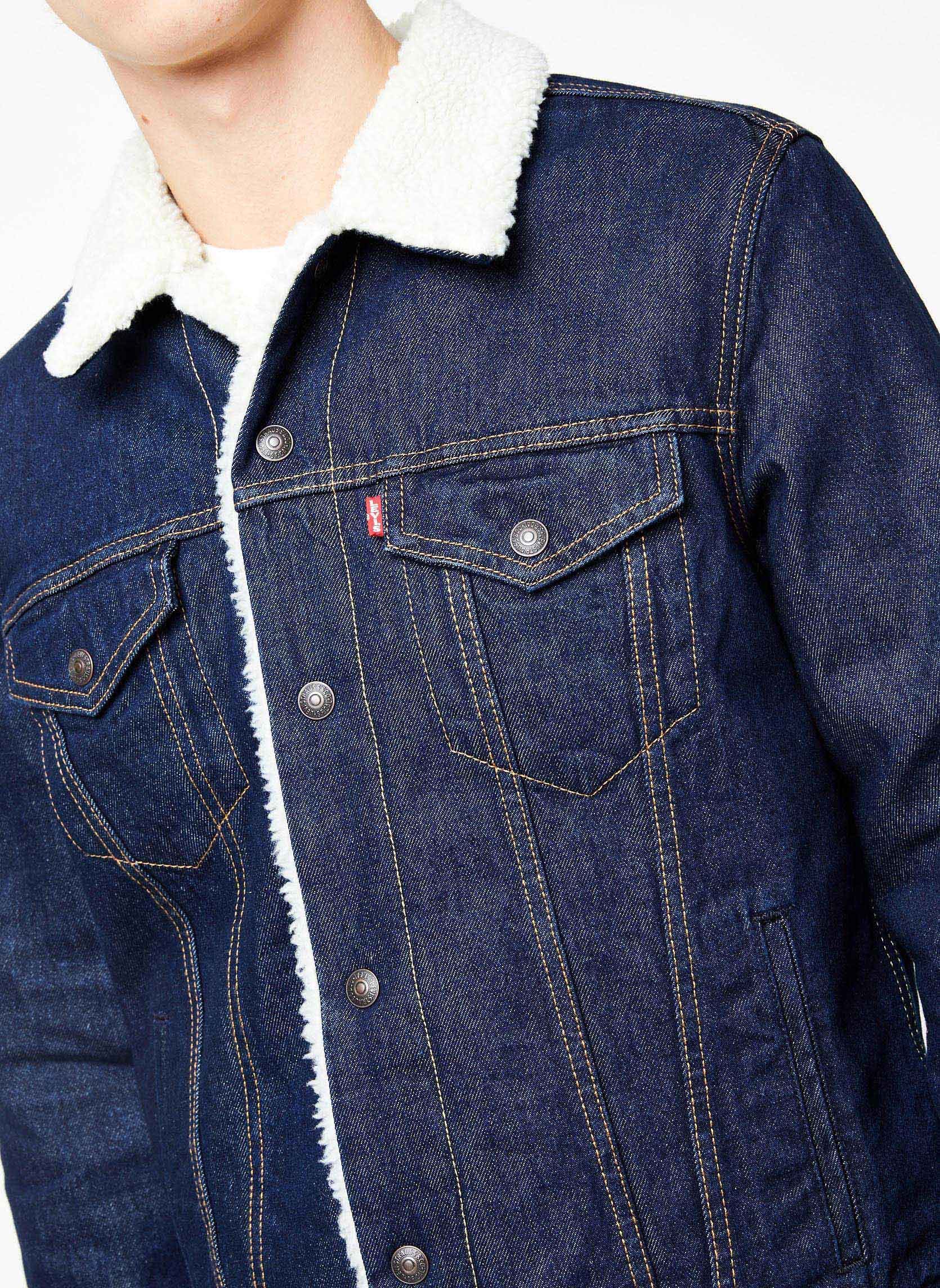 Vestes en jean TYPE 3 SHERPA TRUCKER homme bleu Levi's Vestes en jean TYPE 3 SHERPA TRUCKER homme bleu ROCKRIDGE SHERPA TRU