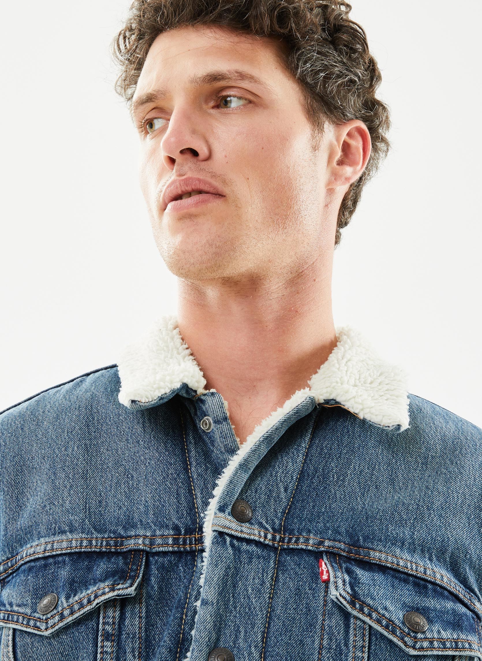 Vestes en jean TYPE 3 SHERPA TRUCKER homme bleu Levi's Vestes en jean TYPE 3 SHERPA TRUCKER homme bleu FABLE SHERPA TRUCKER