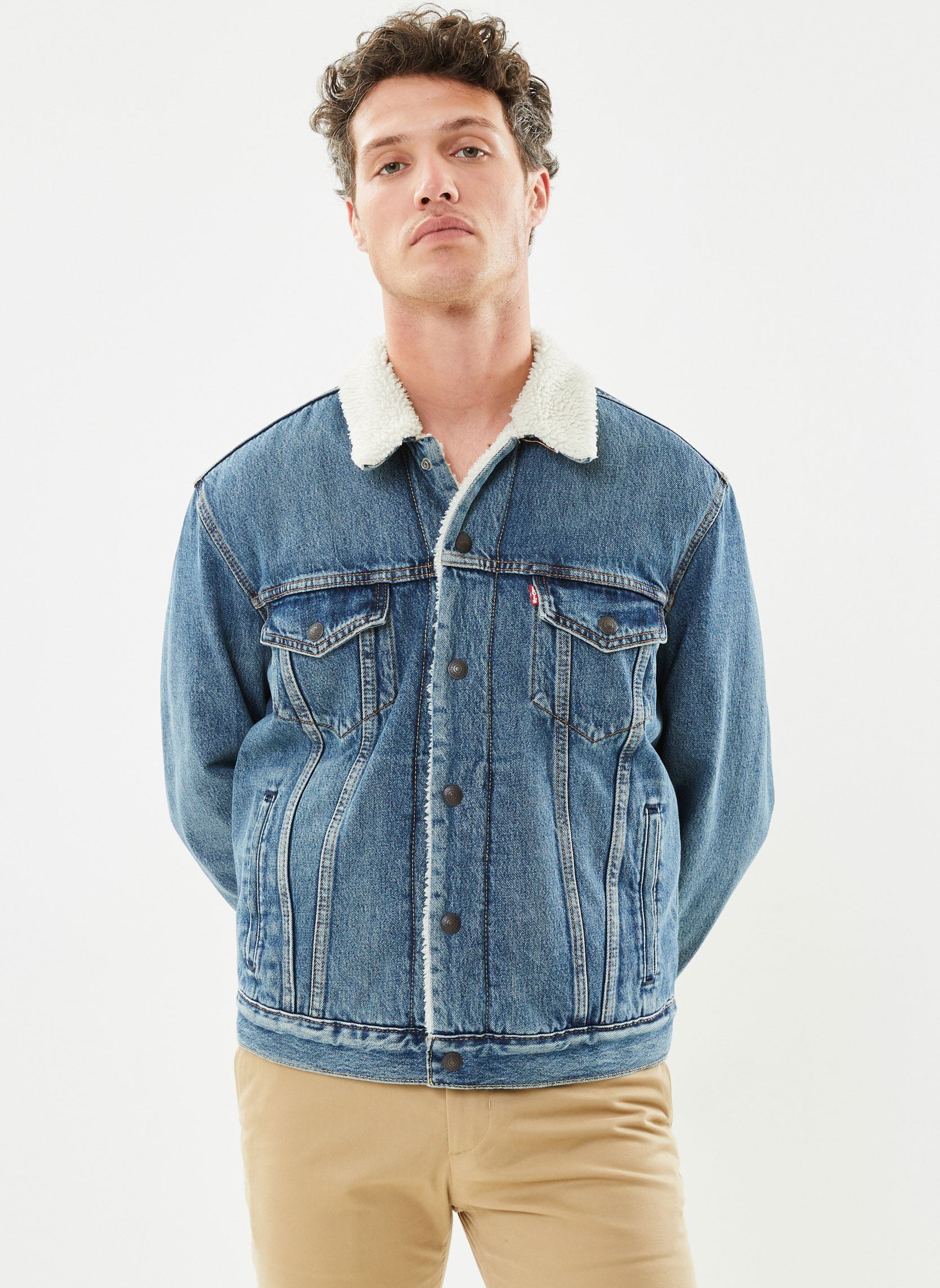 Vestes en jean TYPE 3 SHERPA TRUCKER homme bleu Levi's Vestes en jean TYPE 3 SHERPA TRUCKER homme bleu FABLE SHERPA TRUCKER
