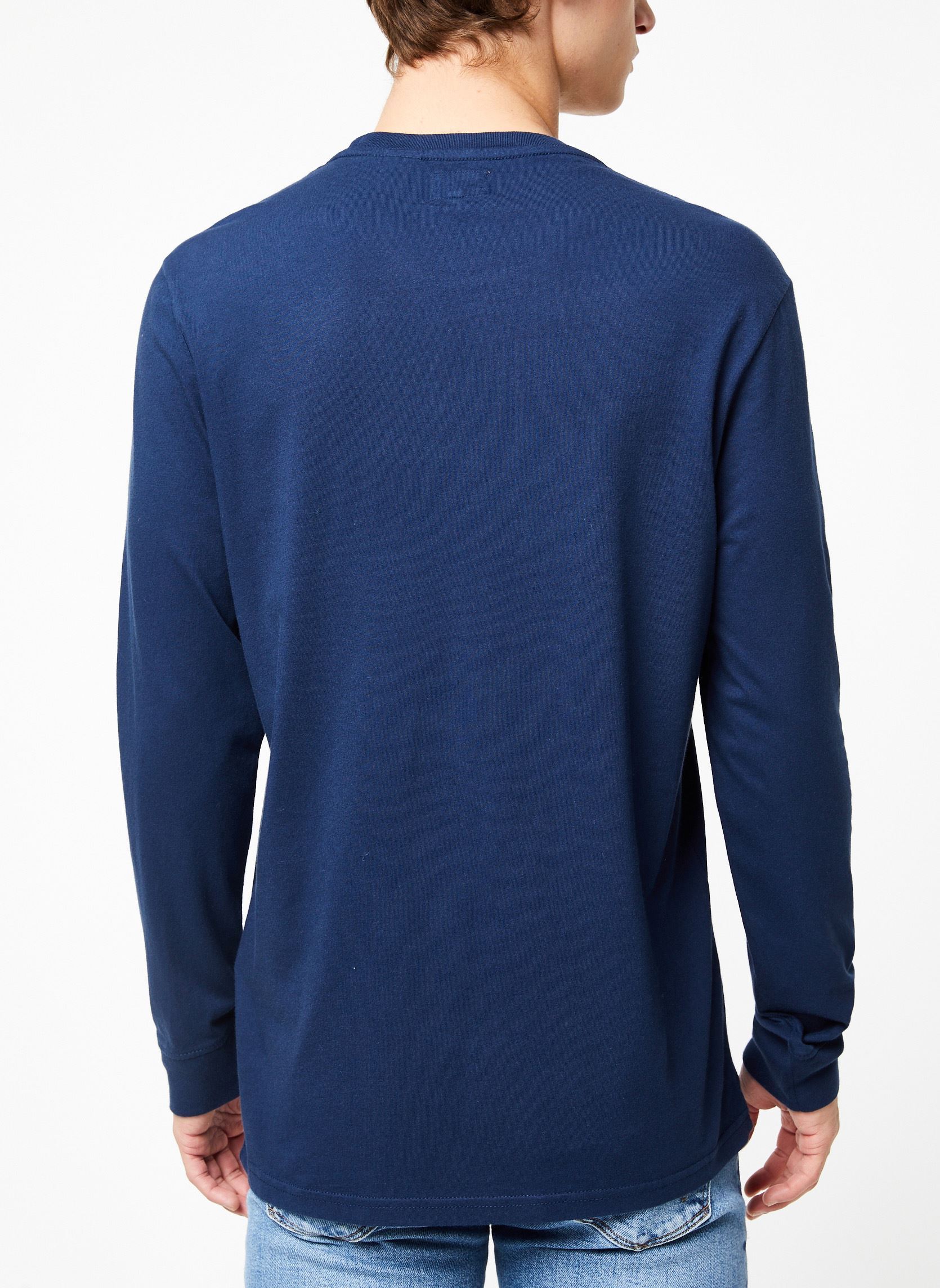 Pull Homme - FONDUPIN - Col Rond - Coton - Motif de Grille - Bleu