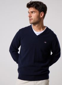 Truien Superfine Lambswool V-Neck heren blauw