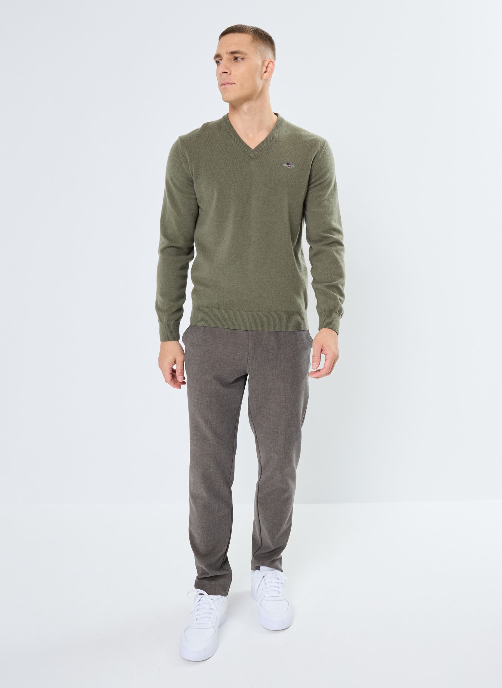 Pulls Superfine Lambswool V-Neck homme vert GANT Pulls Superfine Lambswool V-Neck homme vert VERT ANGLAIS