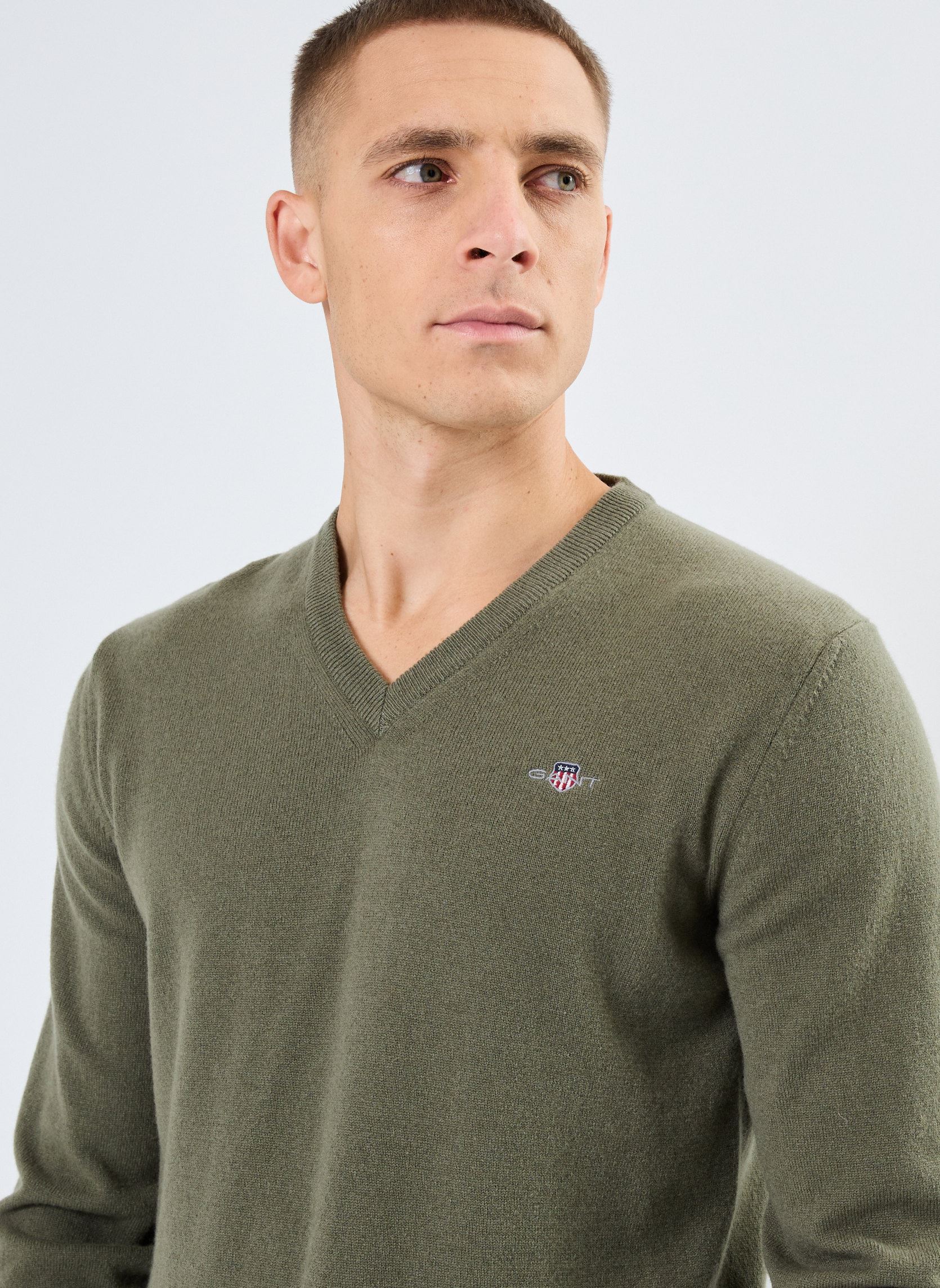 Pulls Superfine Lambswool V-Neck homme vert GANT Pulls Superfine Lambswool V-Neck homme vert VERT ANGLAIS