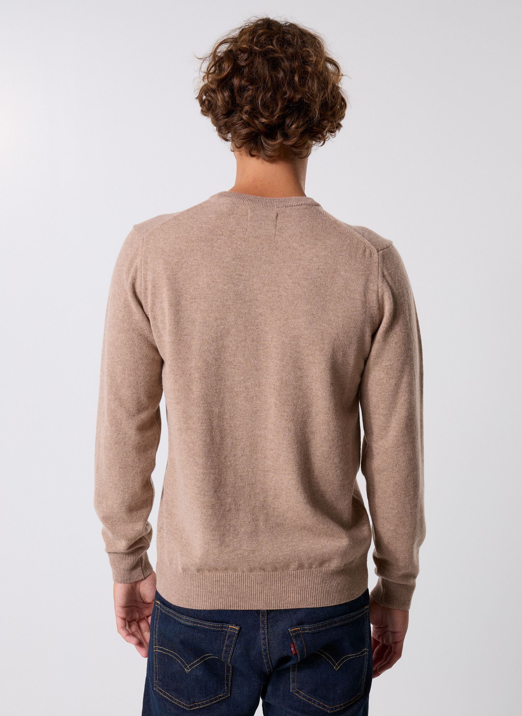 Truien Superfine Lambswool V-Neck heren beige GANT Truien Superfine Lambswool V-Neck heren beige Dk. Sand Melange