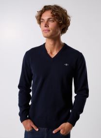 Truien Superfine Lambswool V-Neck heren blauw
