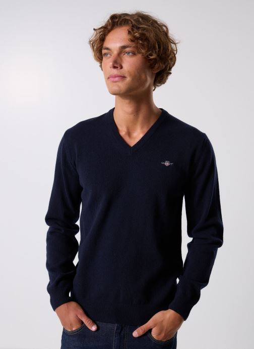 GANT Pulls Superfine Lambswool V-Neck homme bleu