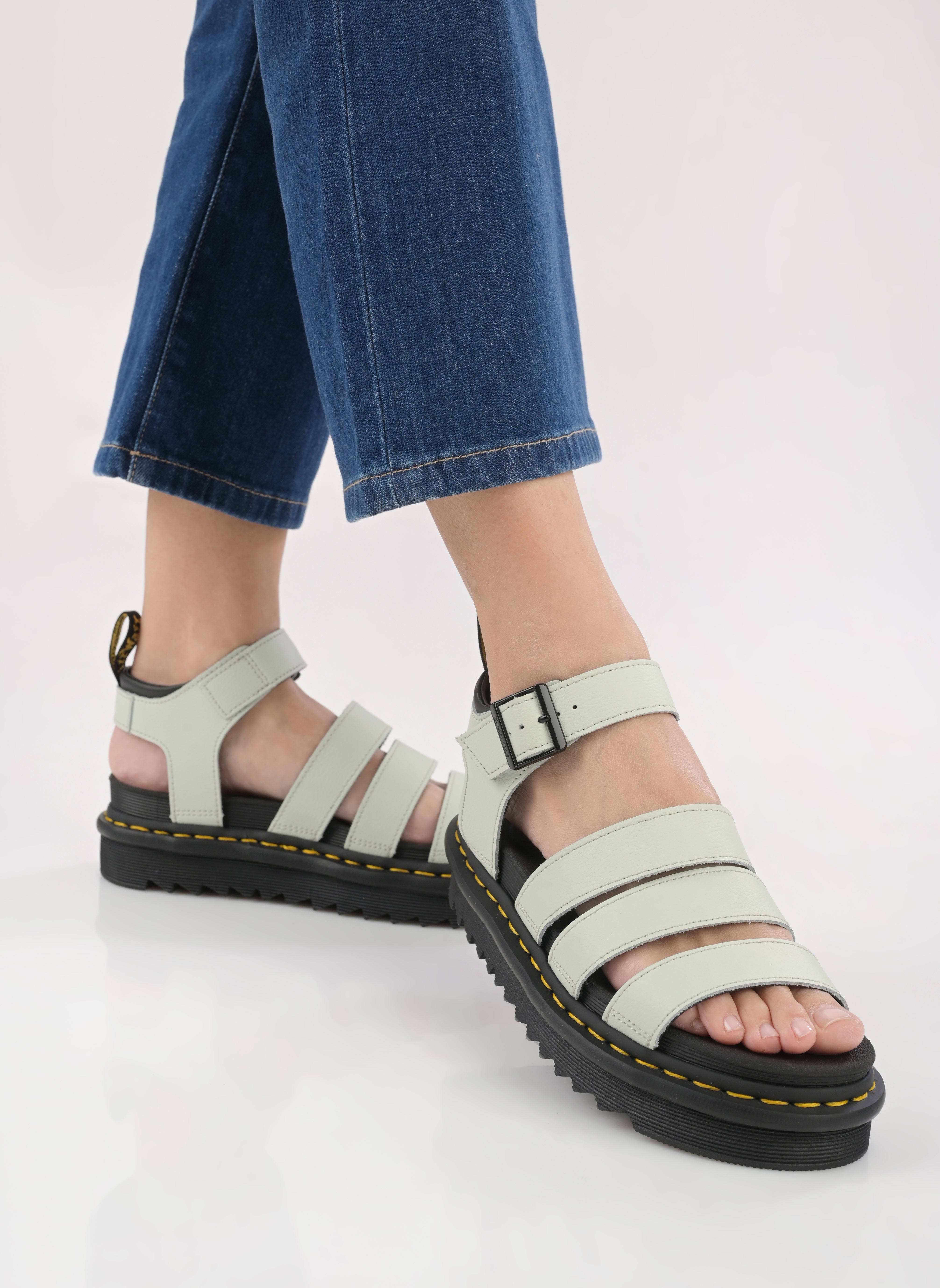 Sandalias y plataformas de cuña Blaire mujer verde Dr. Martens Sandalias y plataformas de cuña Blaire mujer verde SMOKED MINT ATHENA