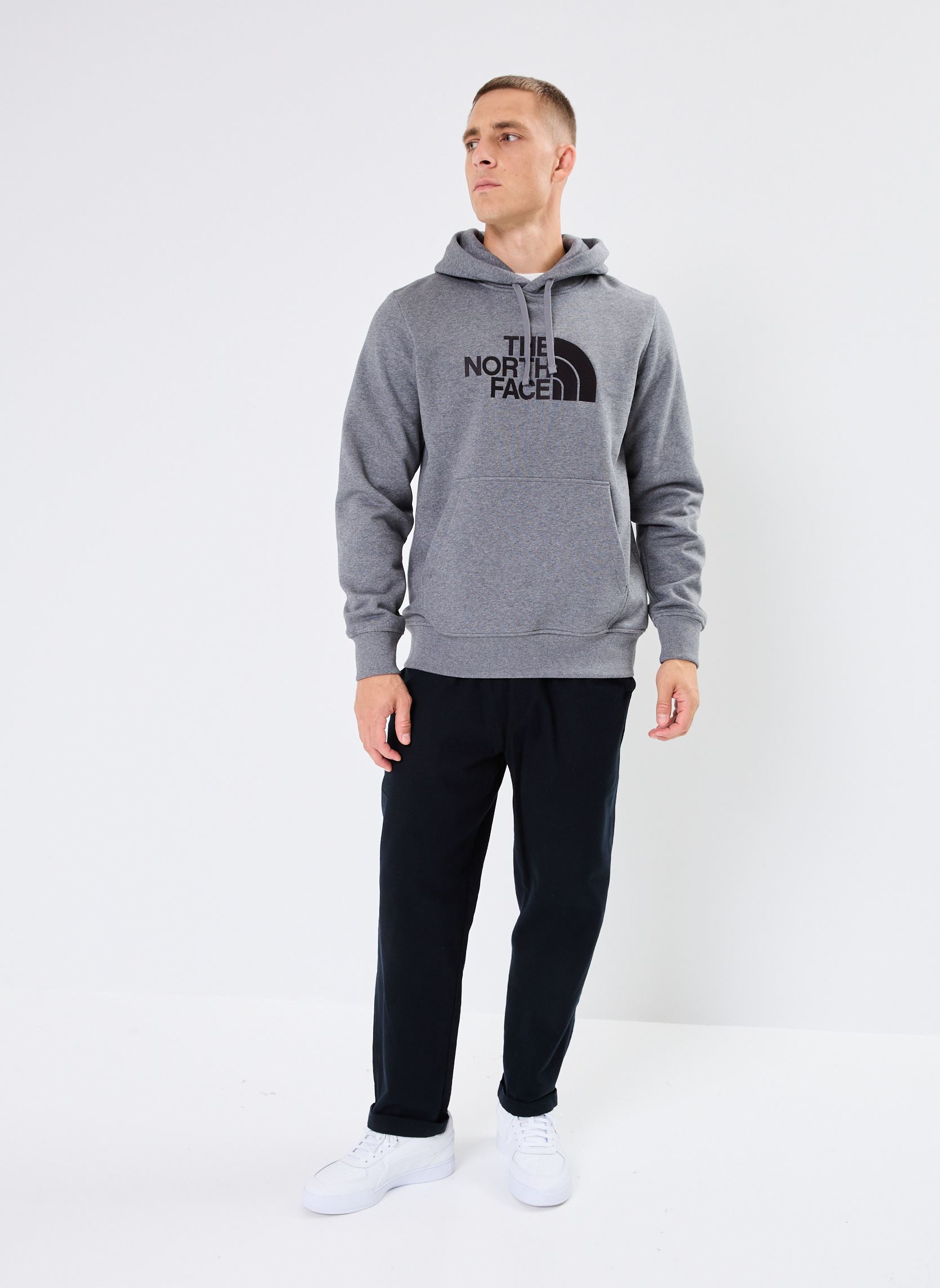 Felpe con cappuccio M Drew Peak Pullover Hoodie uomo grigio The North Face Felpe con cappuccio M Drew Peak Pullover Hoodie uomo grigio MEDIUM GREY HEATHER