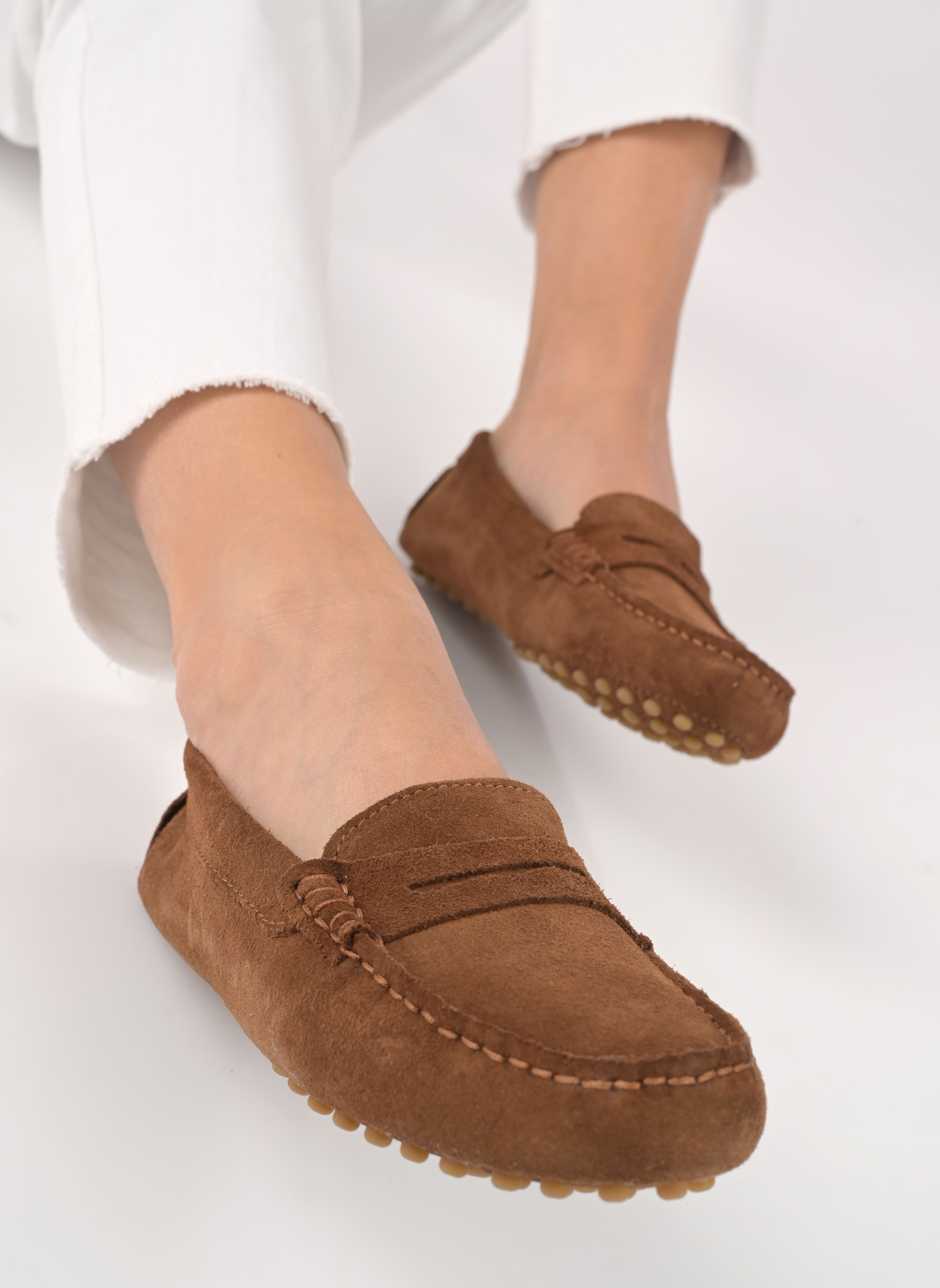 Mocassins Stolima dames bruin Georgia Rose Mocassins Stolima dames bruin Cuir velours cognac
