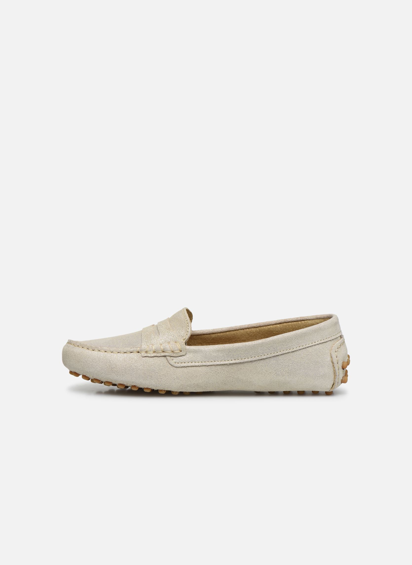 Mocassins Stolima dames goud en brons Georgia Rose Mocassins Stolima dames goud en brons cuir velours métallisé doré