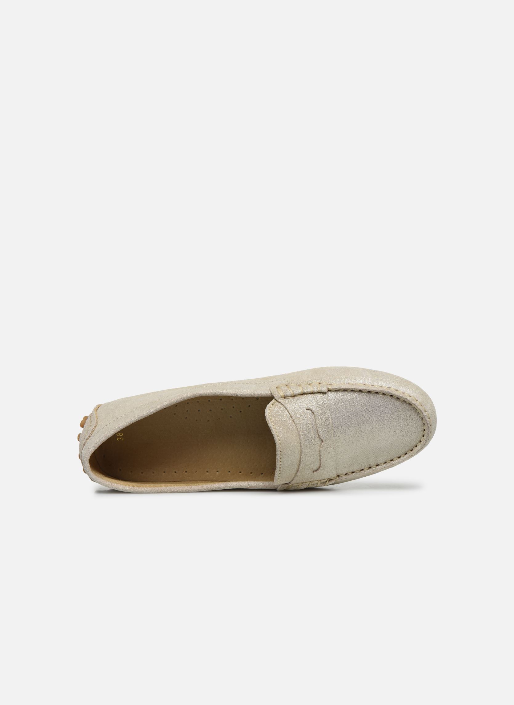 Mocassins Stolima dames goud en brons Georgia Rose Mocassins Stolima dames goud en brons cuir velours métallisé doré