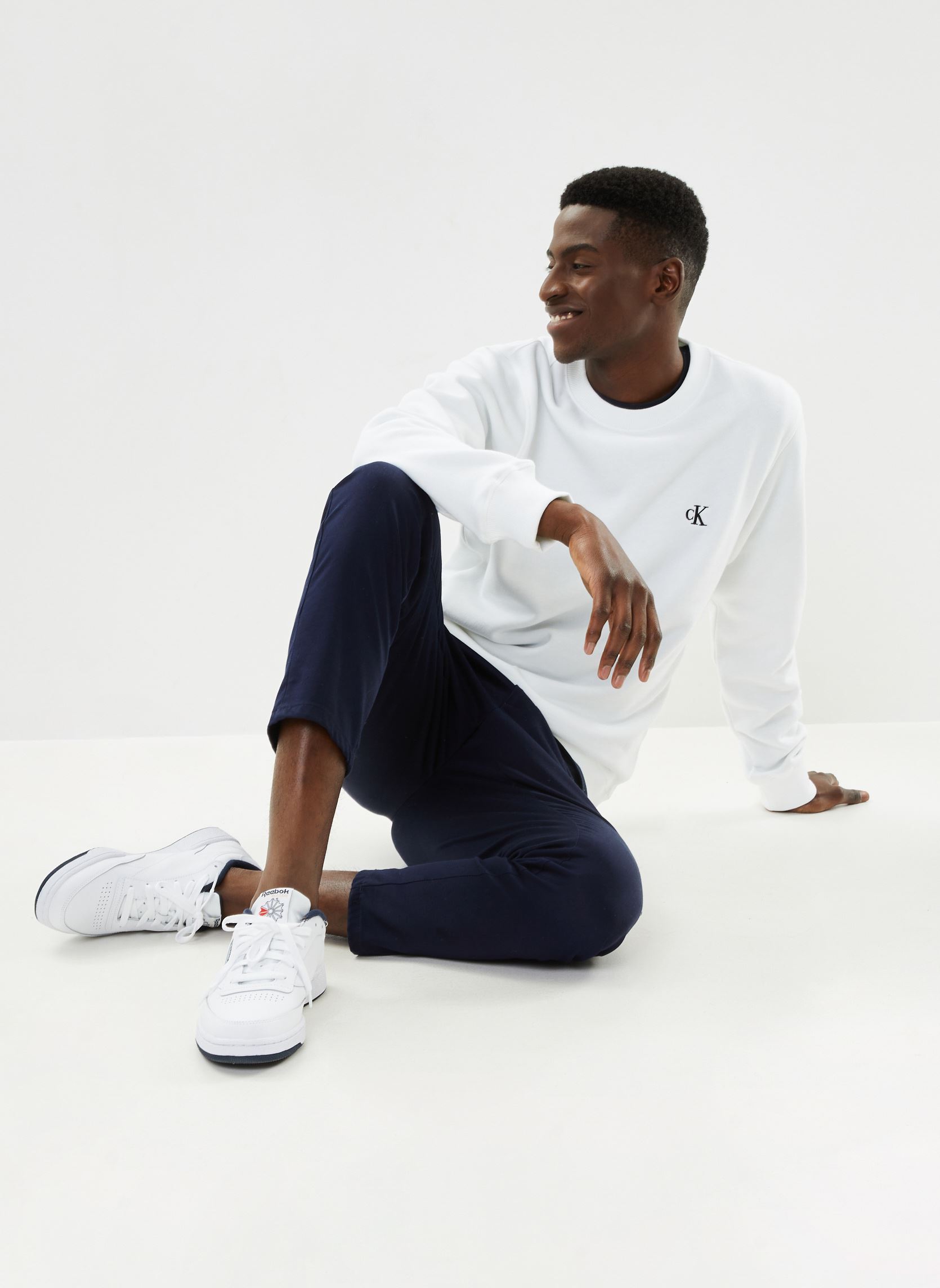 Sweats CK Essential Reg Cn homme blanc Calvin Klein Jeans Sweats CK Essential Reg Cn homme blanc BRIGHT WHITE