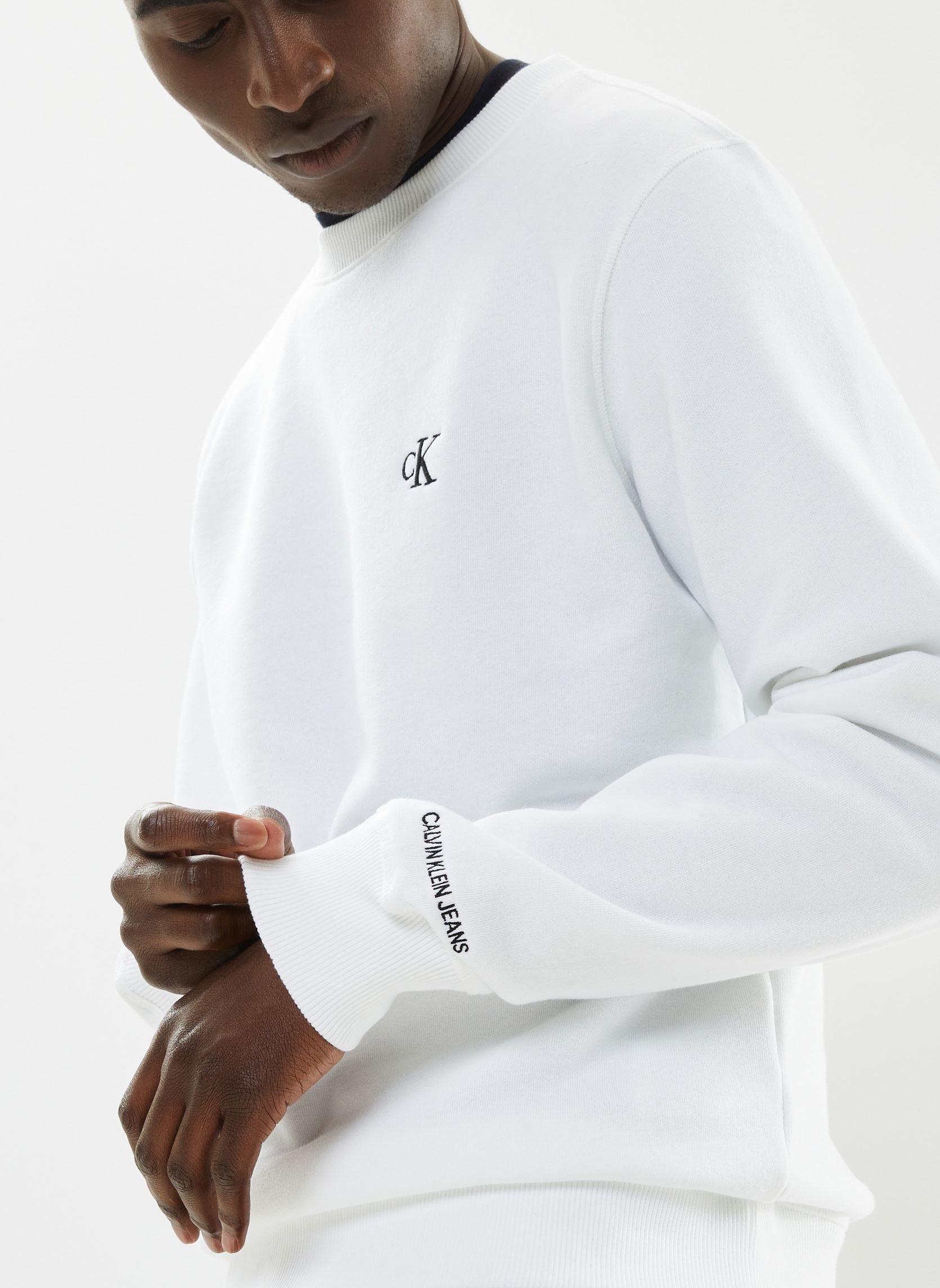 Sweats CK Essential Reg Cn homme blanc Calvin Klein Jeans Sweats CK Essential Reg Cn homme blanc BRIGHT WHITE