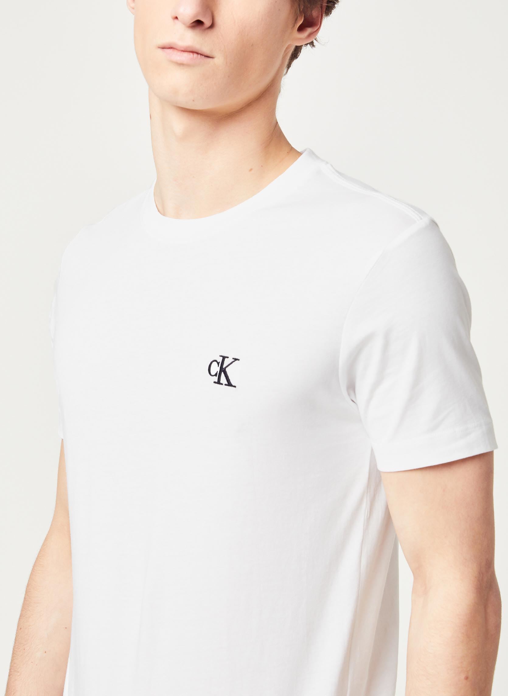 Tee-shirts CK Essential Slim Tee homme blanc Calvin Klein Jeans Tee-shirts CK Essential Slim Tee homme blanc BRIGHT WHITE