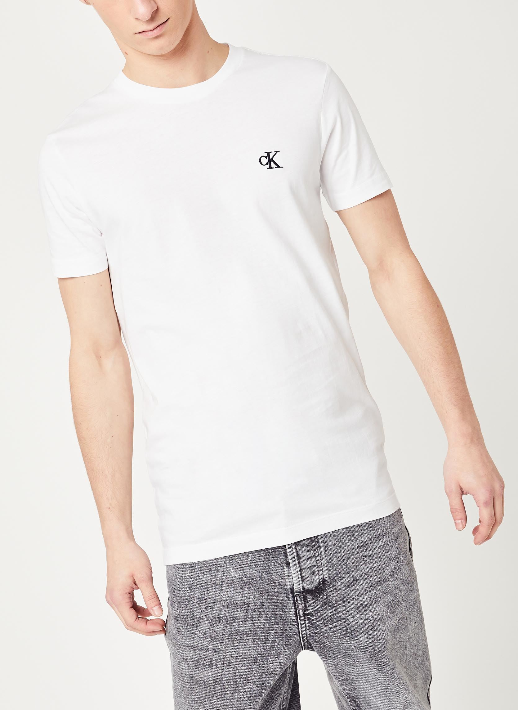 Tee-shirts CK Essential Slim Tee homme blanc Calvin Klein Jeans Tee-shirts CK Essential Slim Tee homme blanc BRIGHT WHITE