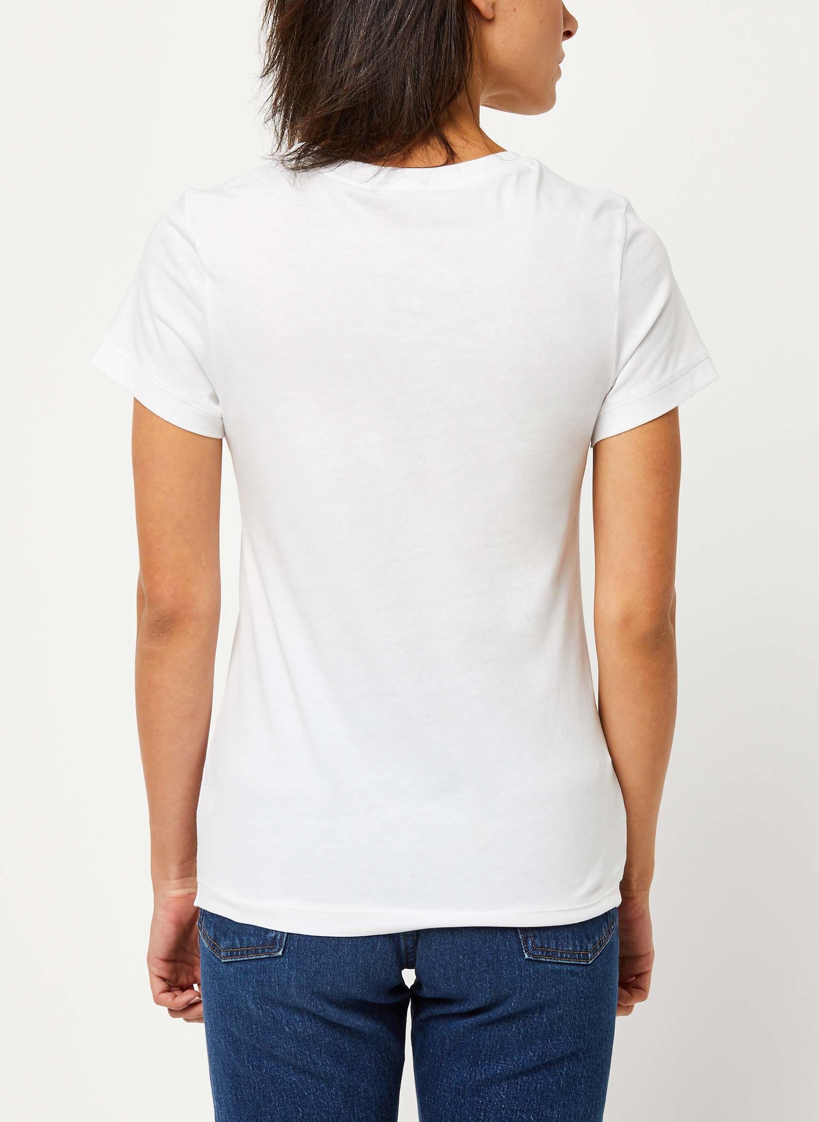 Tee-shirts CK Embroidery Slim Tee femme blanc Calvin Klein Jeans Tee-shirts CK Embroidery Slim Tee femme blanc BRIGHT WHITE W