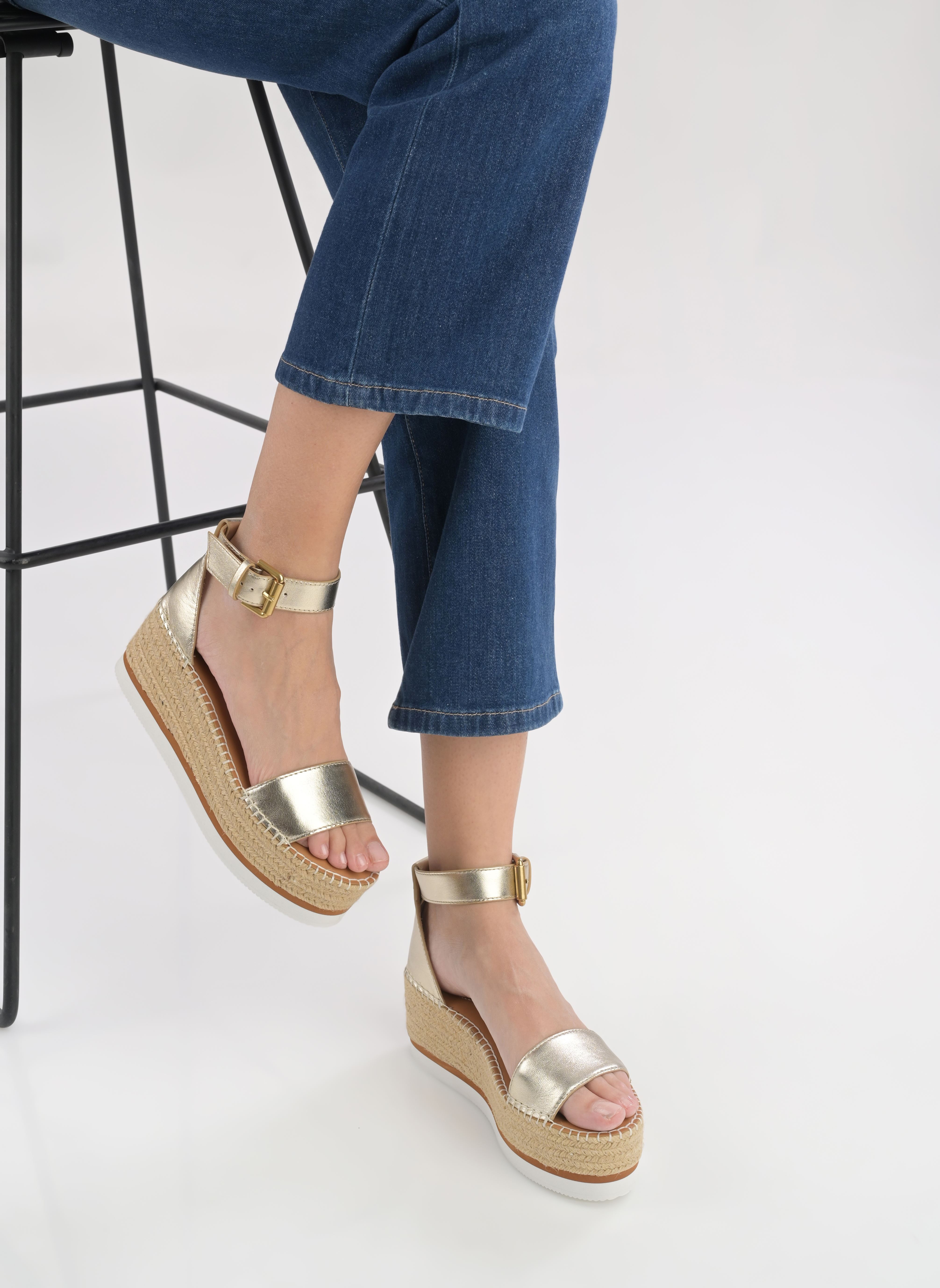 Espadrillas con zeppa e plateau Glyn Splash donna oro e bronzo See by Chloé Espadrillas con zeppa e plateau Glyn Splash donna oro e bronzo LIGHT GOLD