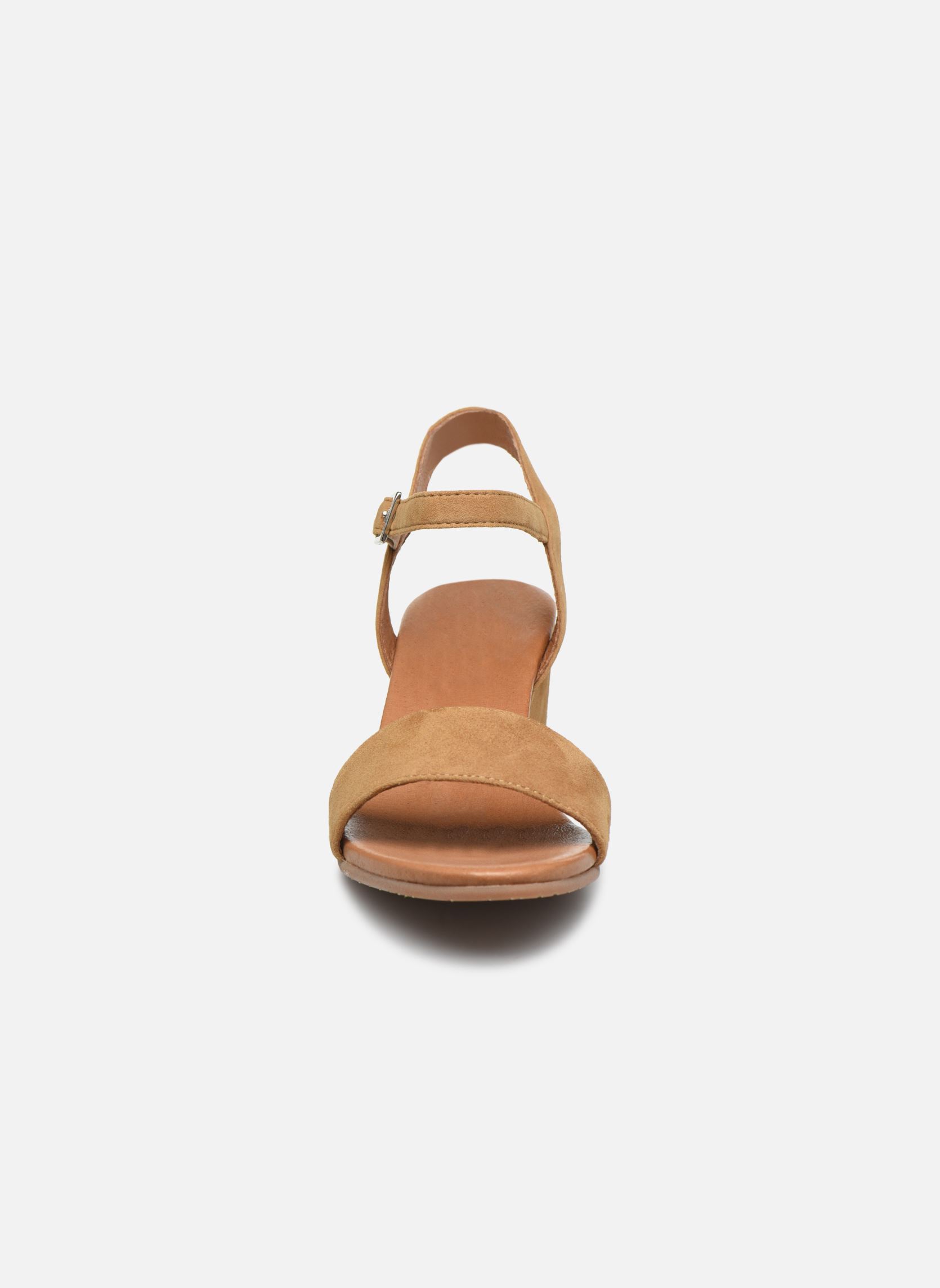 Sandalen met sleehak en plateau Ablican - sandales compensées dames bruin Georgia Rose Soft Sandalen met sleehak en plateau Ablican - sandales compensées dames bruin Cognac