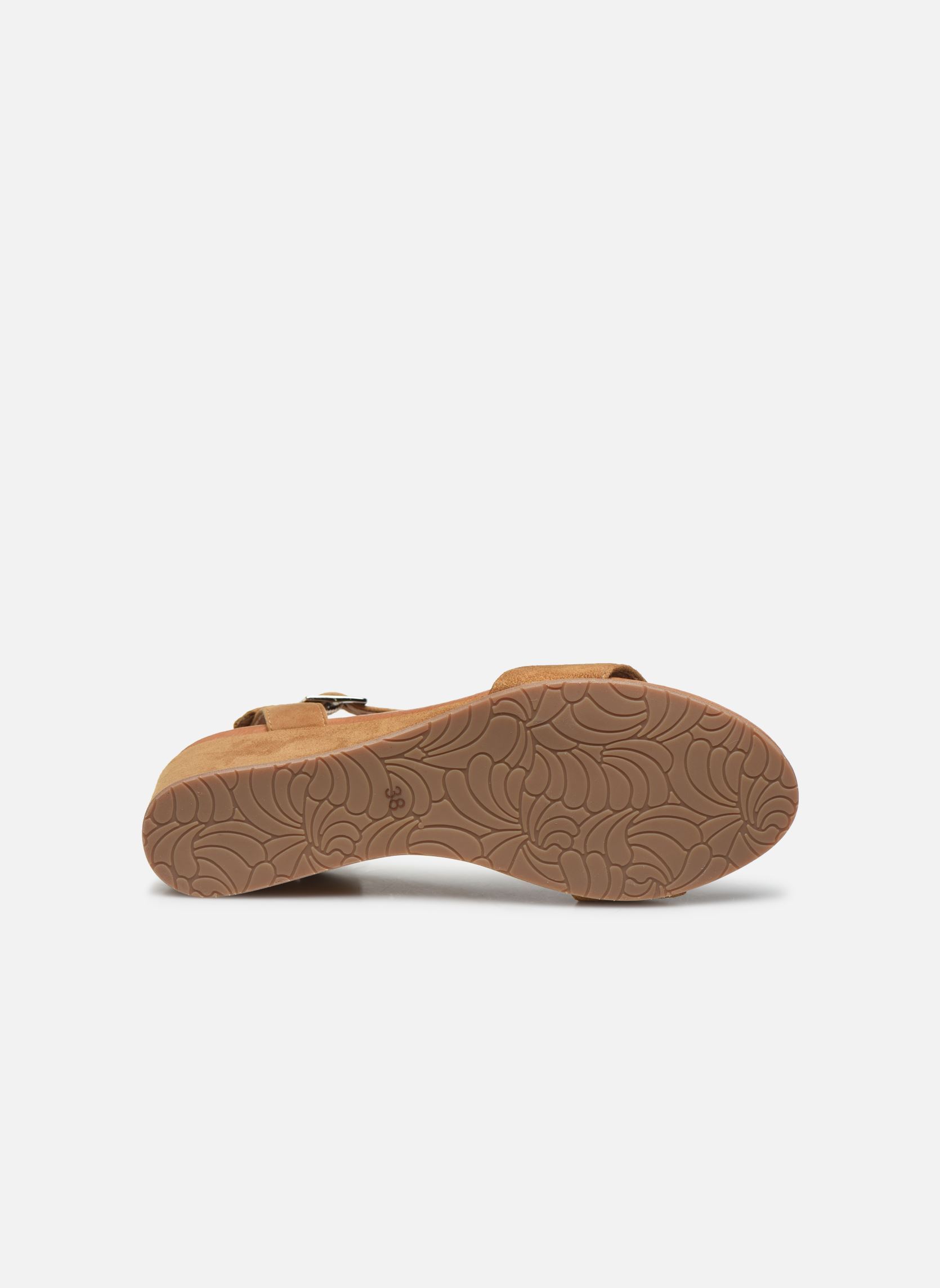 Sandalen met sleehak en plateau Ablican - sandales compensées dames bruin Georgia Rose Soft Sandalen met sleehak en plateau Ablican - sandales compensées dames bruin Cognac