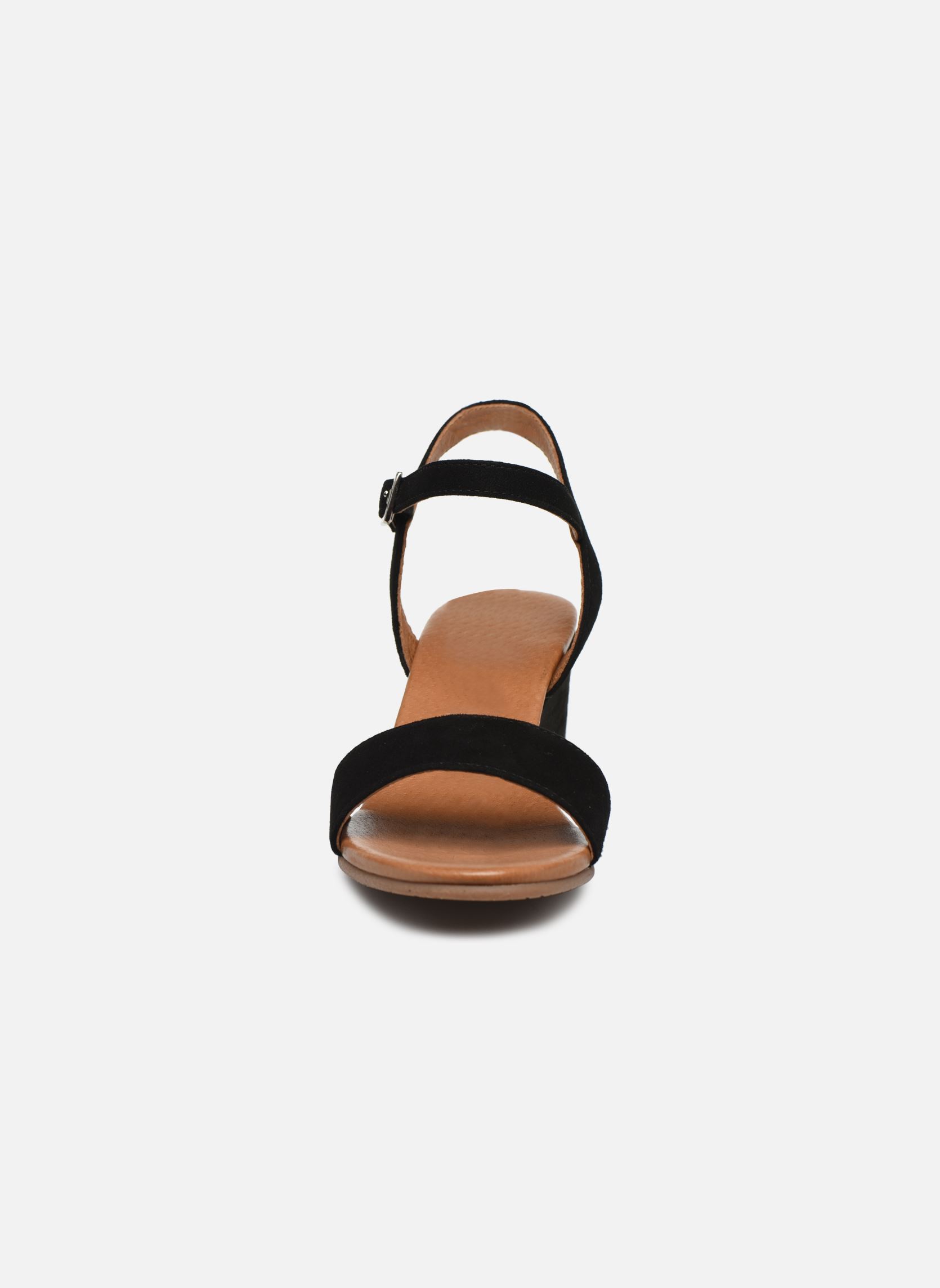 Sandalen met sleehak en plateau Ablican - sandales compensées dames zwart Georgia Rose Soft Sandalen met sleehak en plateau Ablican - sandales compensées dames zwart Noir
