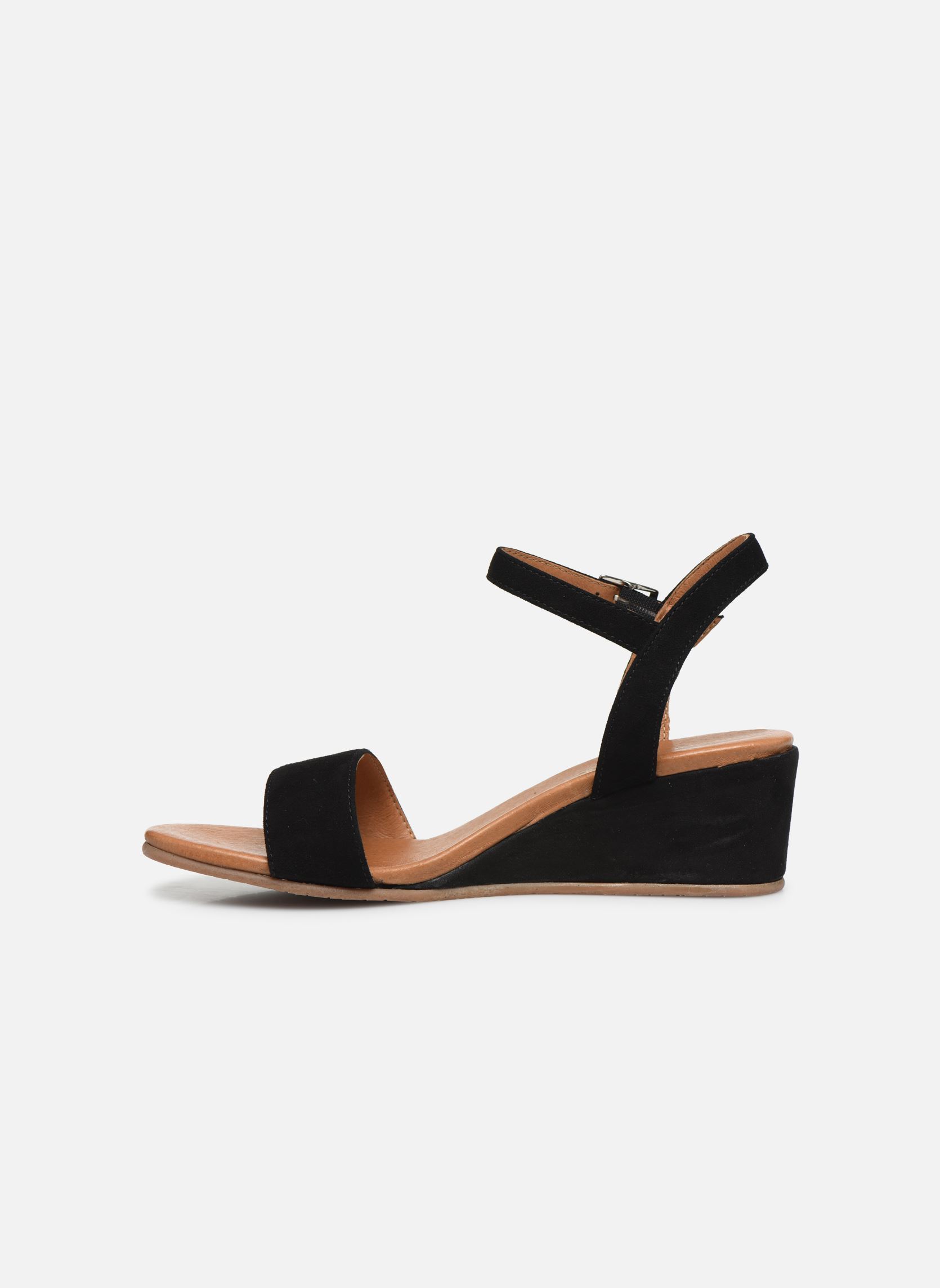 Sandalen met sleehak en plateau Ablican - sandales compensées dames zwart Georgia Rose Soft Sandalen met sleehak en plateau Ablican - sandales compensées dames zwart Noir
