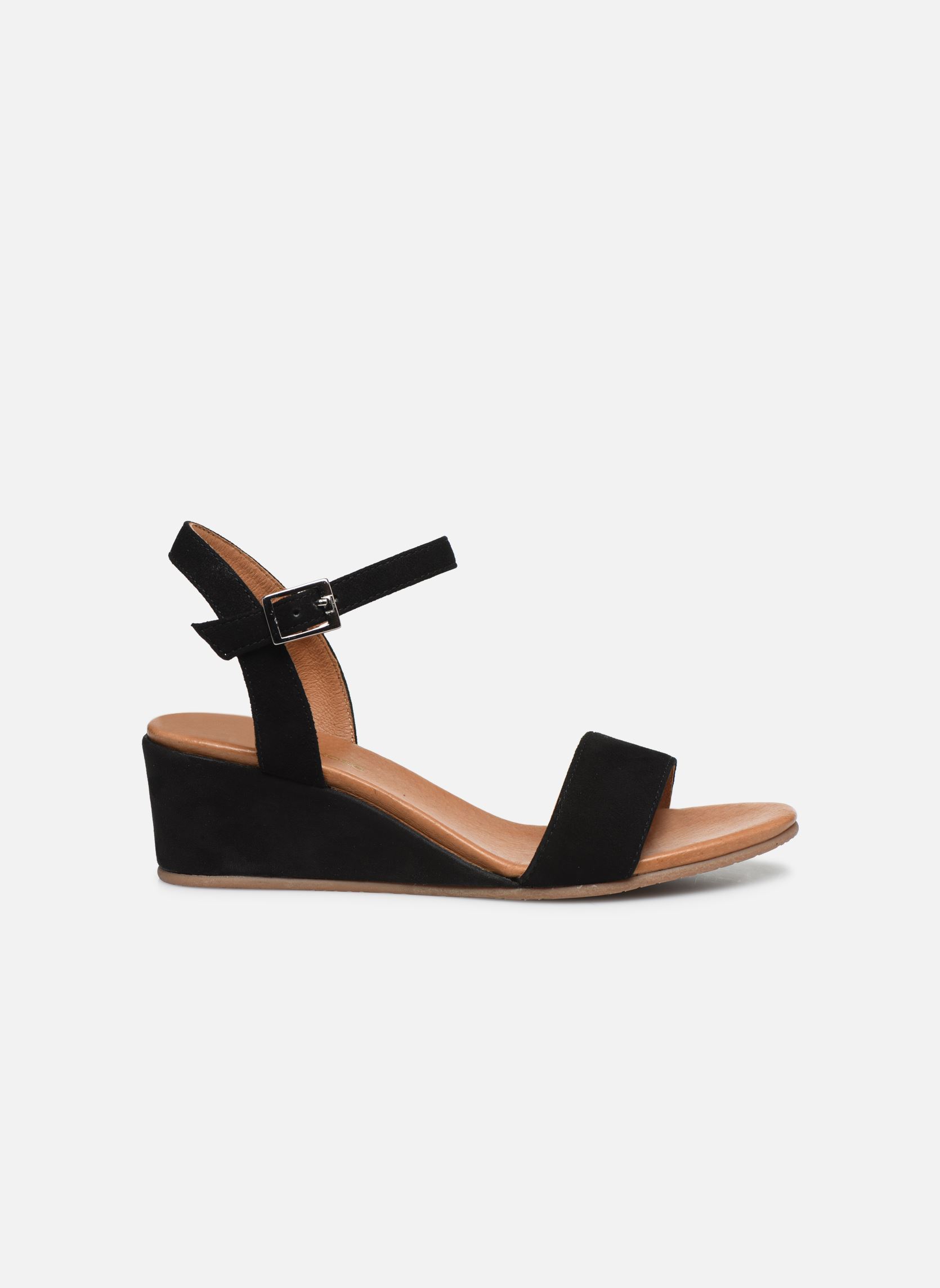 Sandalen met sleehak en plateau Ablican - sandales compensées dames zwart Georgia Rose Soft Sandalen met sleehak en plateau Ablican - sandales compensées dames zwart Noir