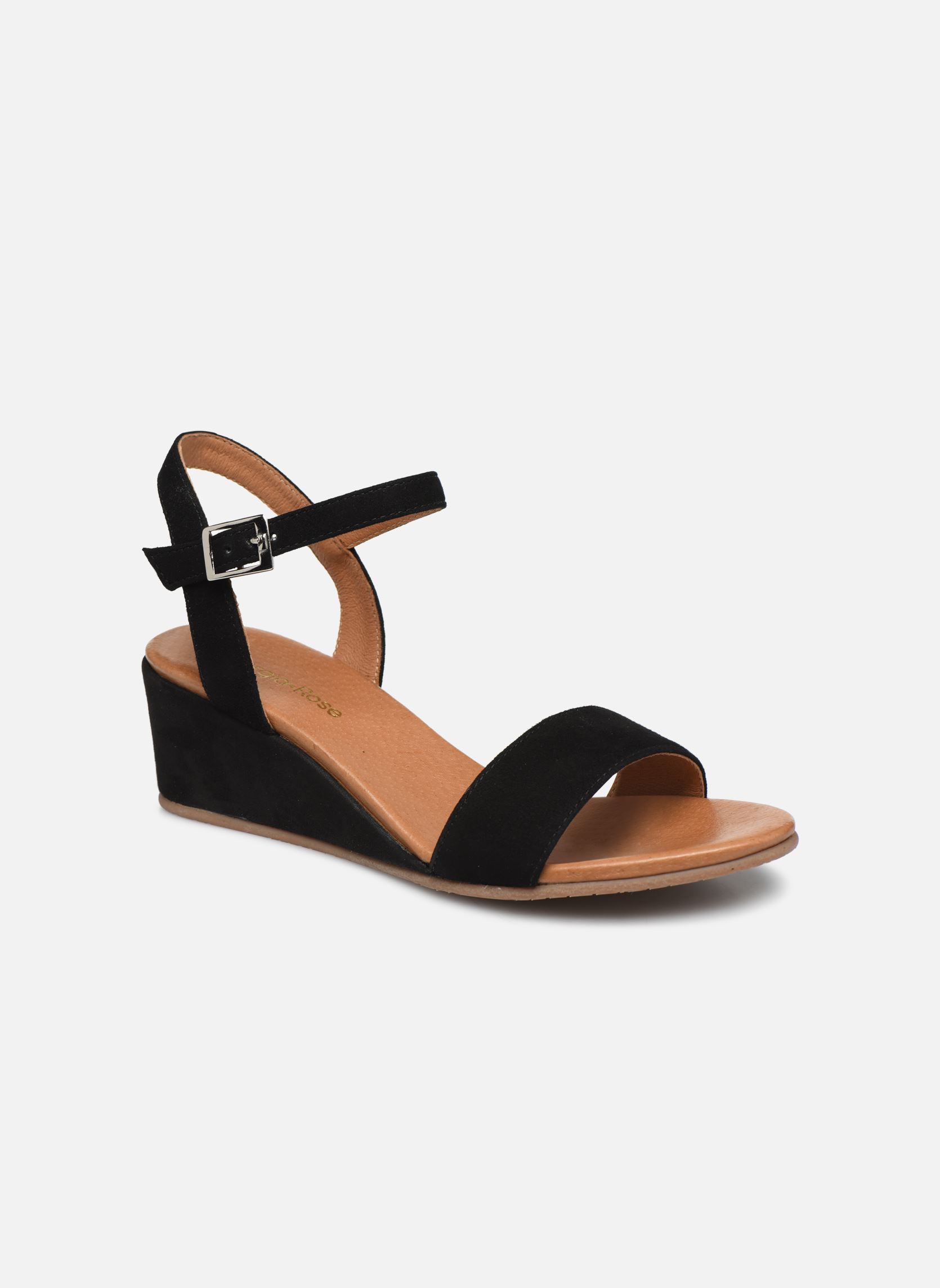 Sandalen met sleehak en plateau Ablican - sandales compensées dames zwart Georgia Rose Soft Sandalen met sleehak en plateau Ablican - sandales compensées dames zwart Noir
