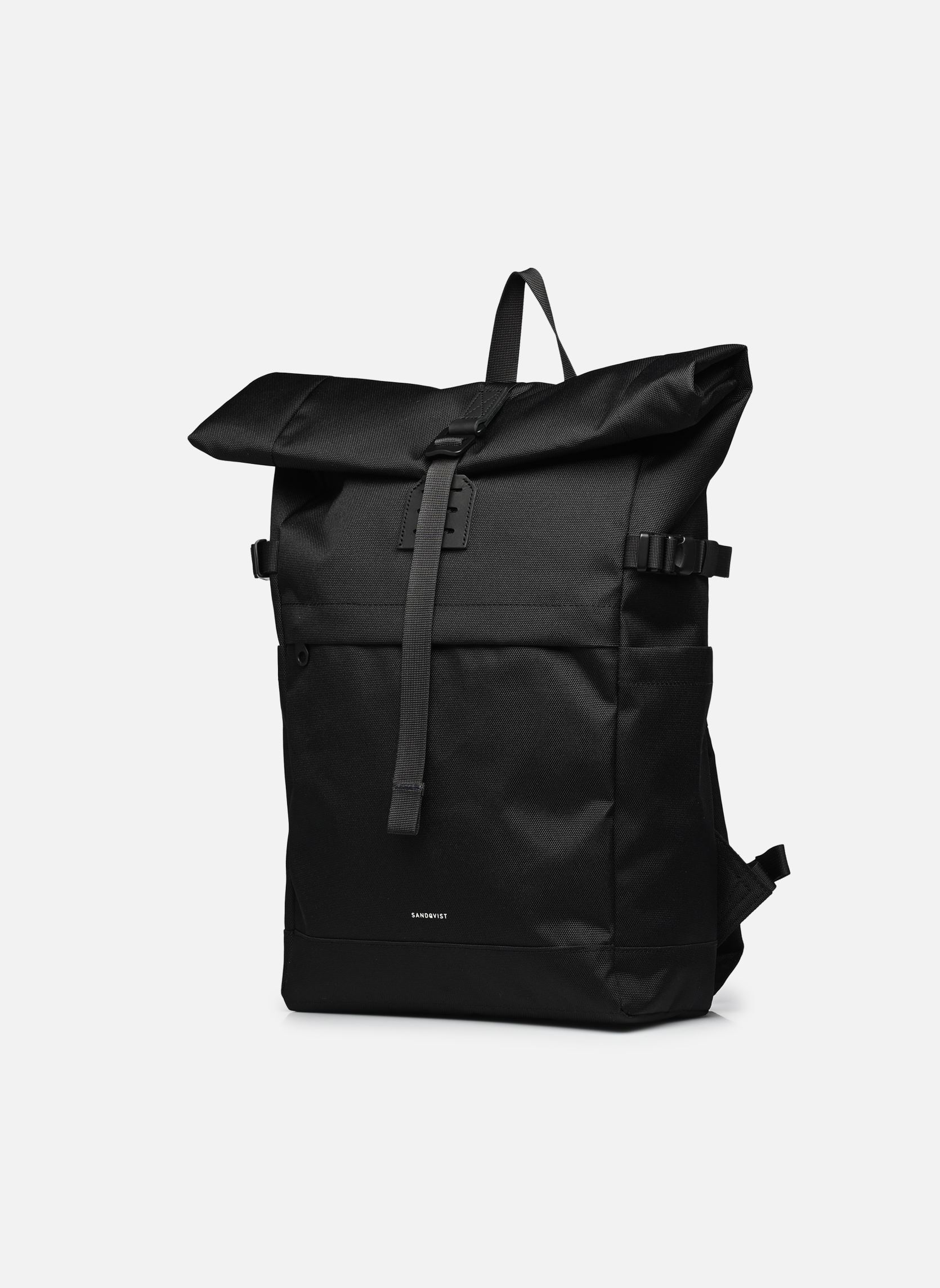 Sacs à dos Icon Rolltop Backpack M noir SANDQVIST Sacs à dos Icon Rolltop Backpack M noir Black/ black with black leathe