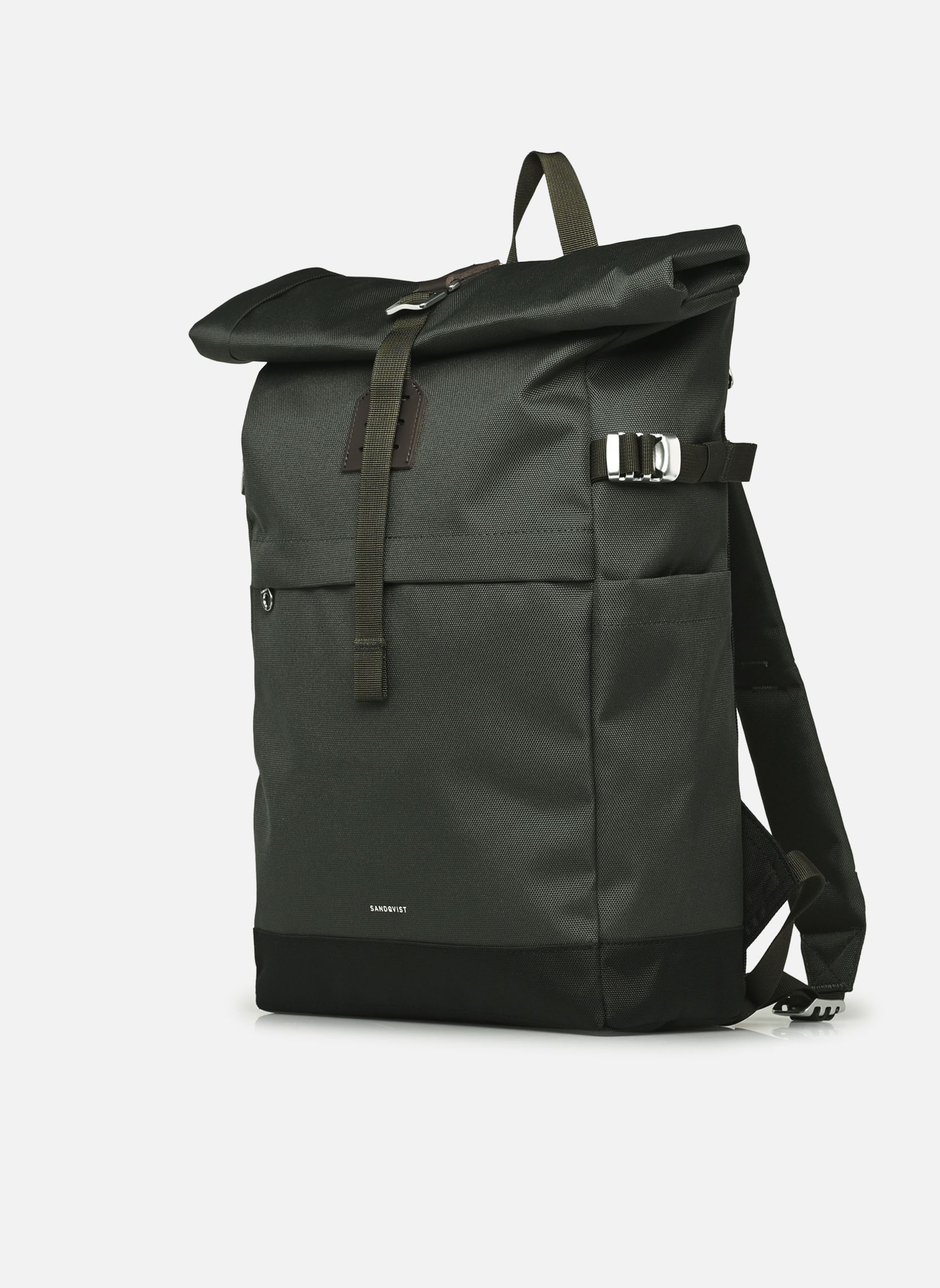 Rucksäcke Icon Rolltop Backpack M grün SANDQVIST Rucksäcke Icon Rolltop Backpack M grün Dawn Green with dark brown lea