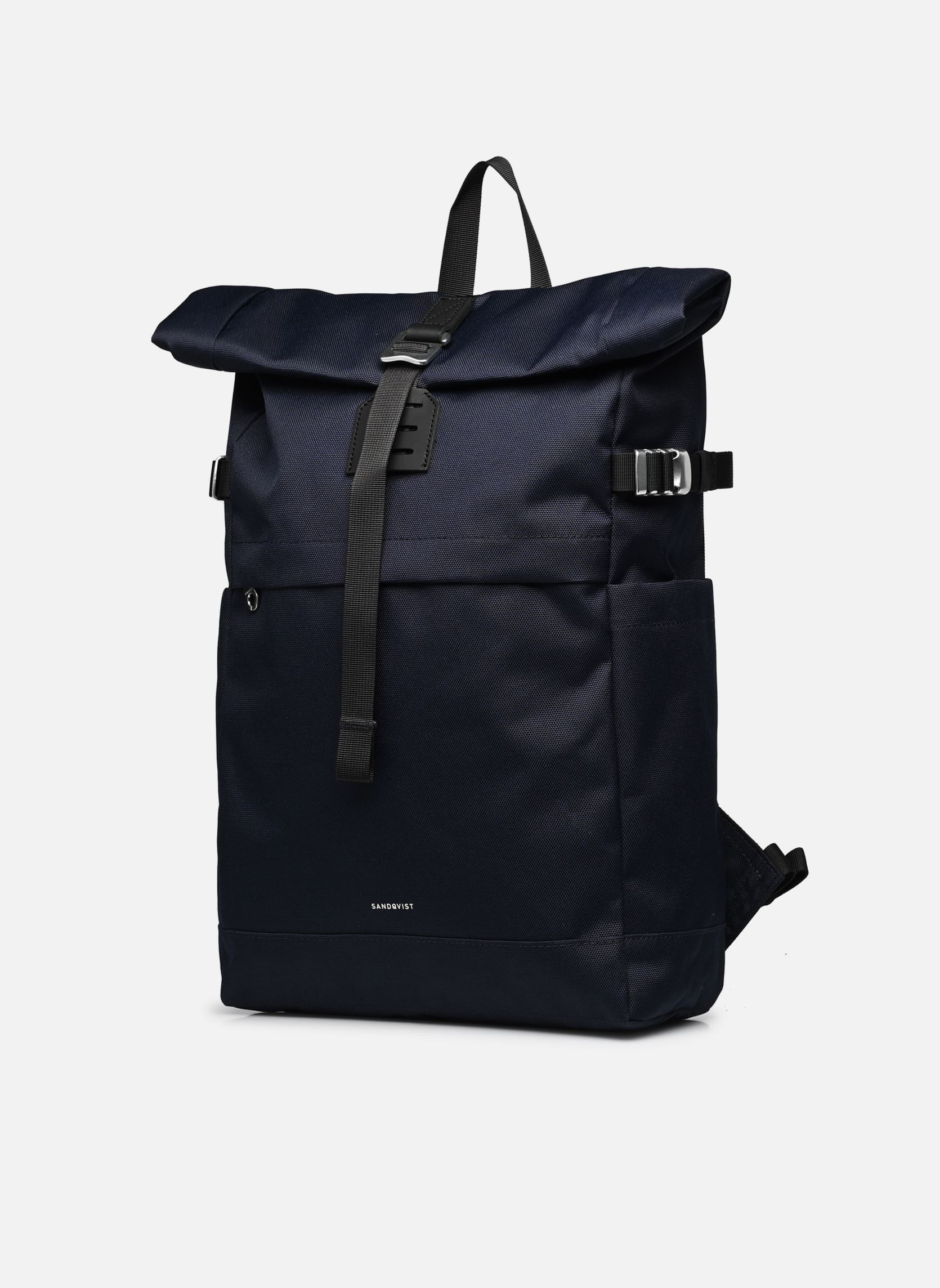 Rucksäcke Icon Rolltop Backpack M blau SANDQVIST Rucksäcke Icon Rolltop Backpack M blau Navy with black leather