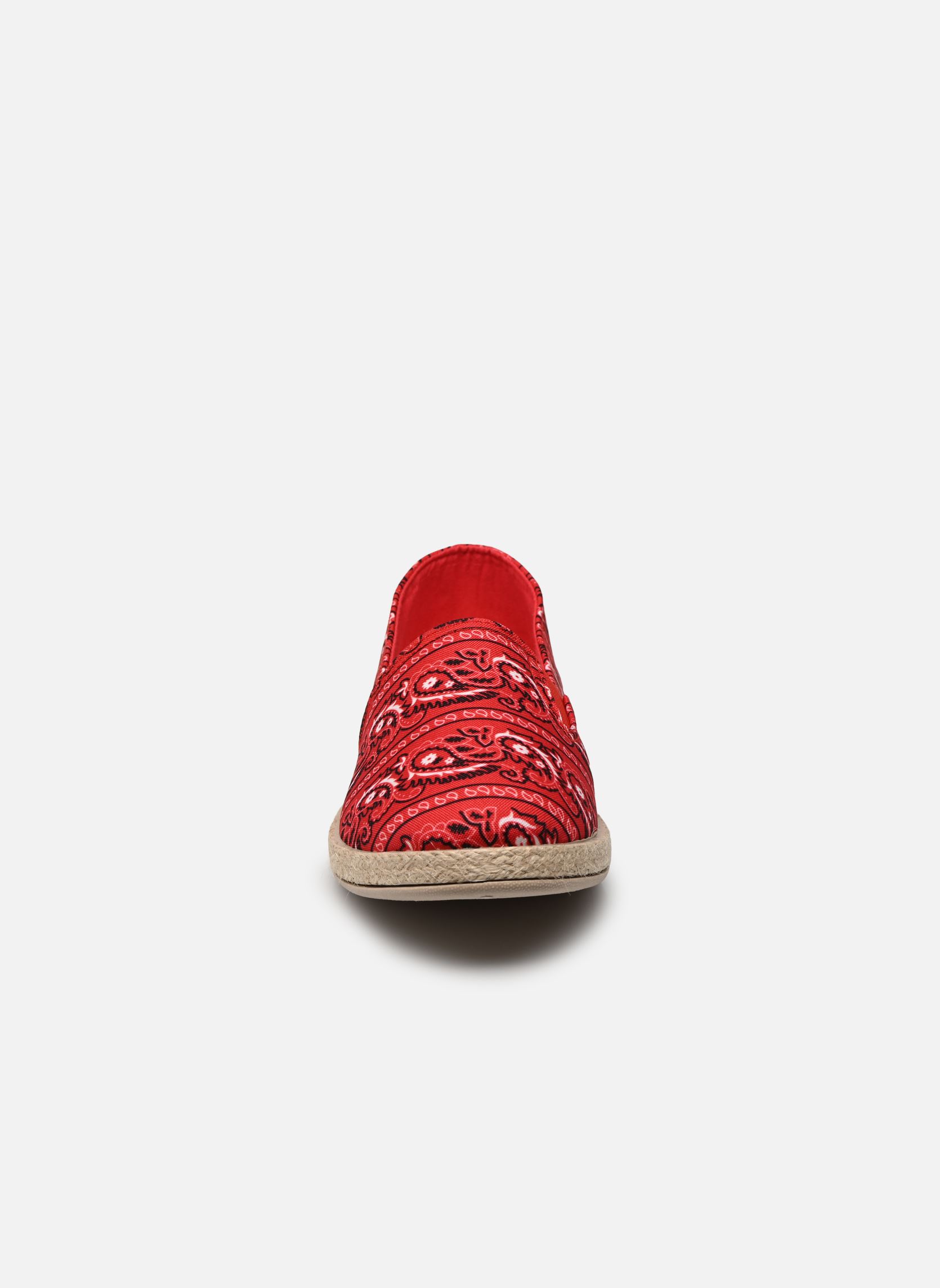 Platte espadrilles ZOE dames rood LPB -LES PETITES BOMBES Platte espadrilles ZOE dames rood PRINT ROUGE BANDANA