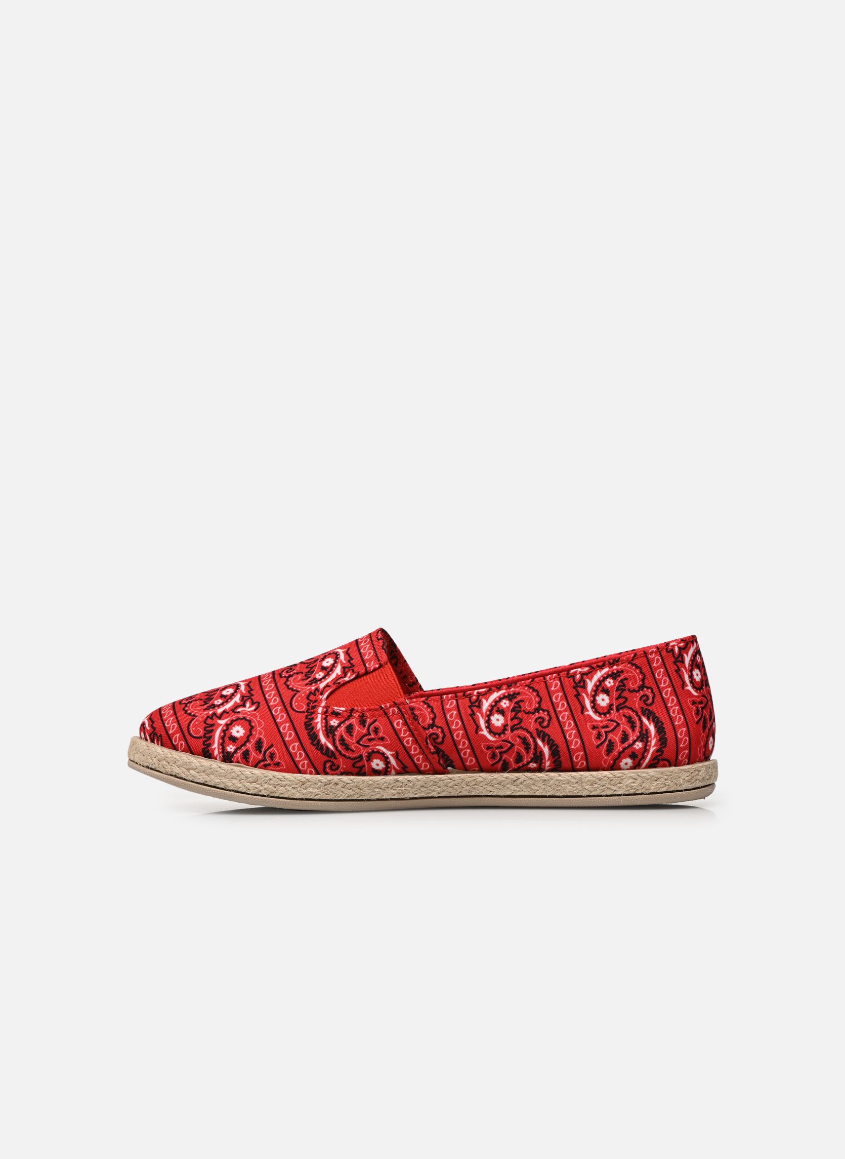 Platte espadrilles ZOE dames rood LPB -LES PETITES BOMBES Platte espadrilles ZOE dames rood PRINT ROUGE BANDANA