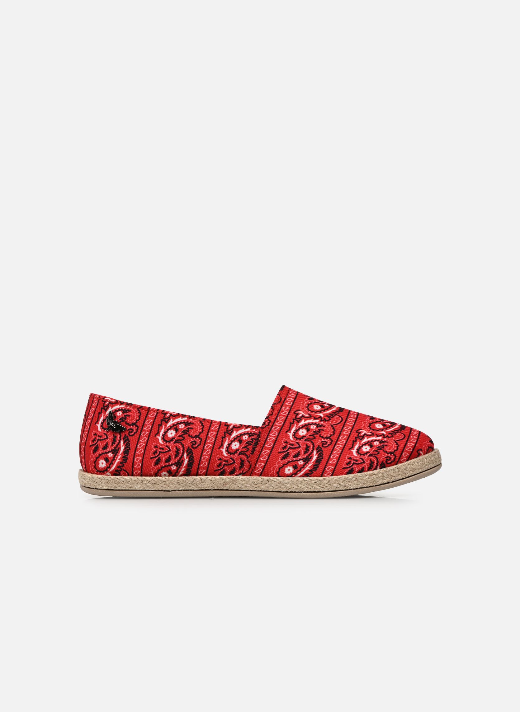 Platte espadrilles ZOE dames rood LPB -LES PETITES BOMBES Platte espadrilles ZOE dames rood PRINT ROUGE BANDANA