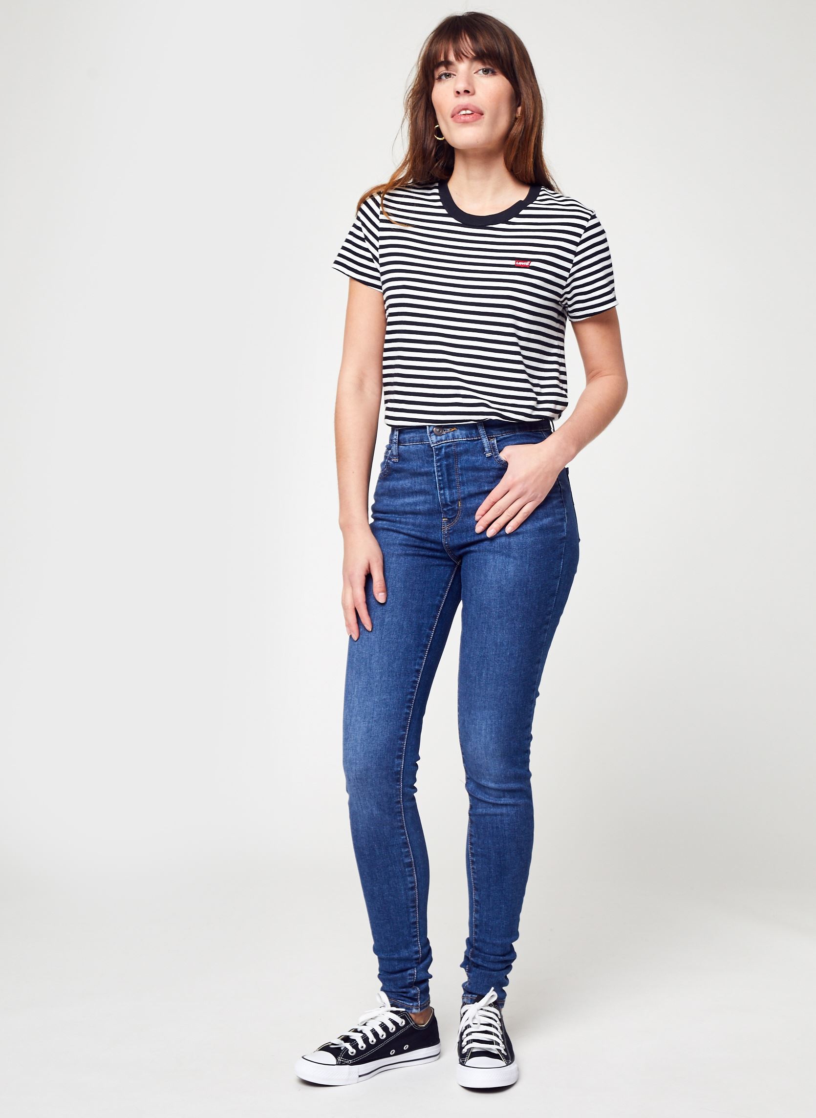 Tee-shirts Perfect Tee femme noir Levi's Tee-shirts Perfect Tee femme noir RAITA STRIPE CAVIAR
