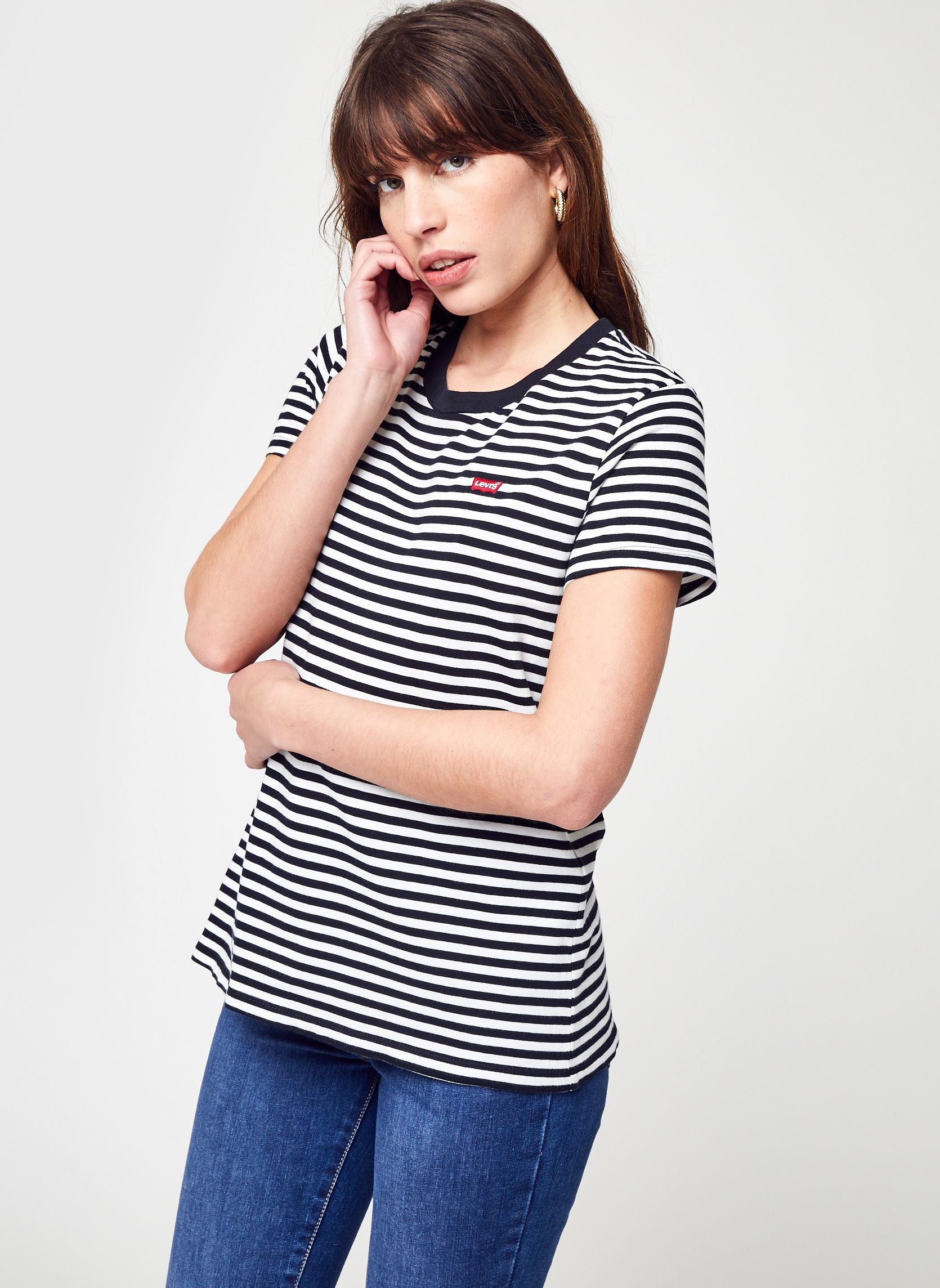 Tee-shirts Perfect Tee femme noir Levi's Tee-shirts Perfect Tee femme noir RAITA STRIPE CAVIAR