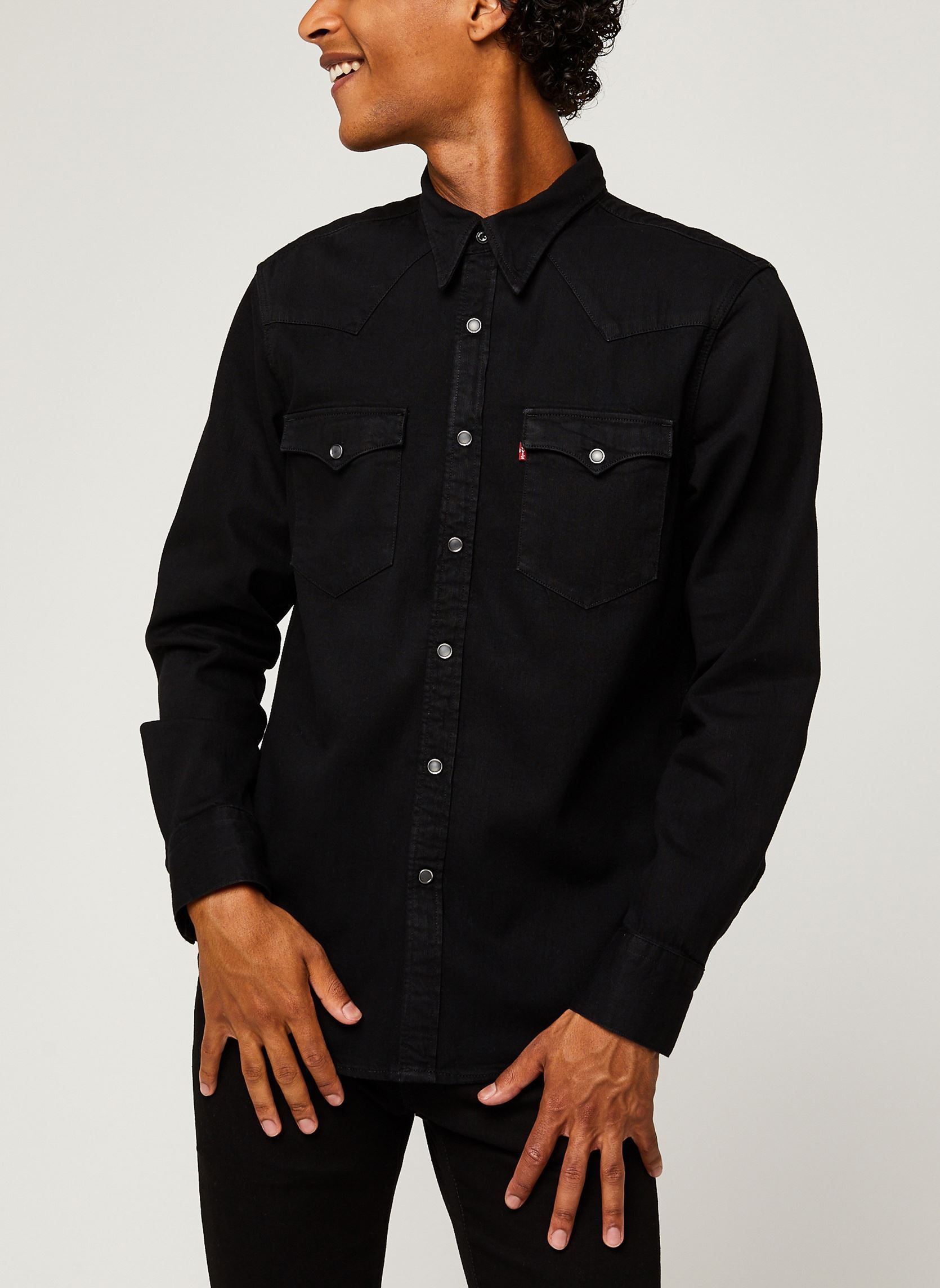 Chemises BARSTOW WESTERN STANDARD homme noir Levi's Chemises BARSTOW WESTERN STANDARD homme noir MARBLE BLACK DENIM RINSE