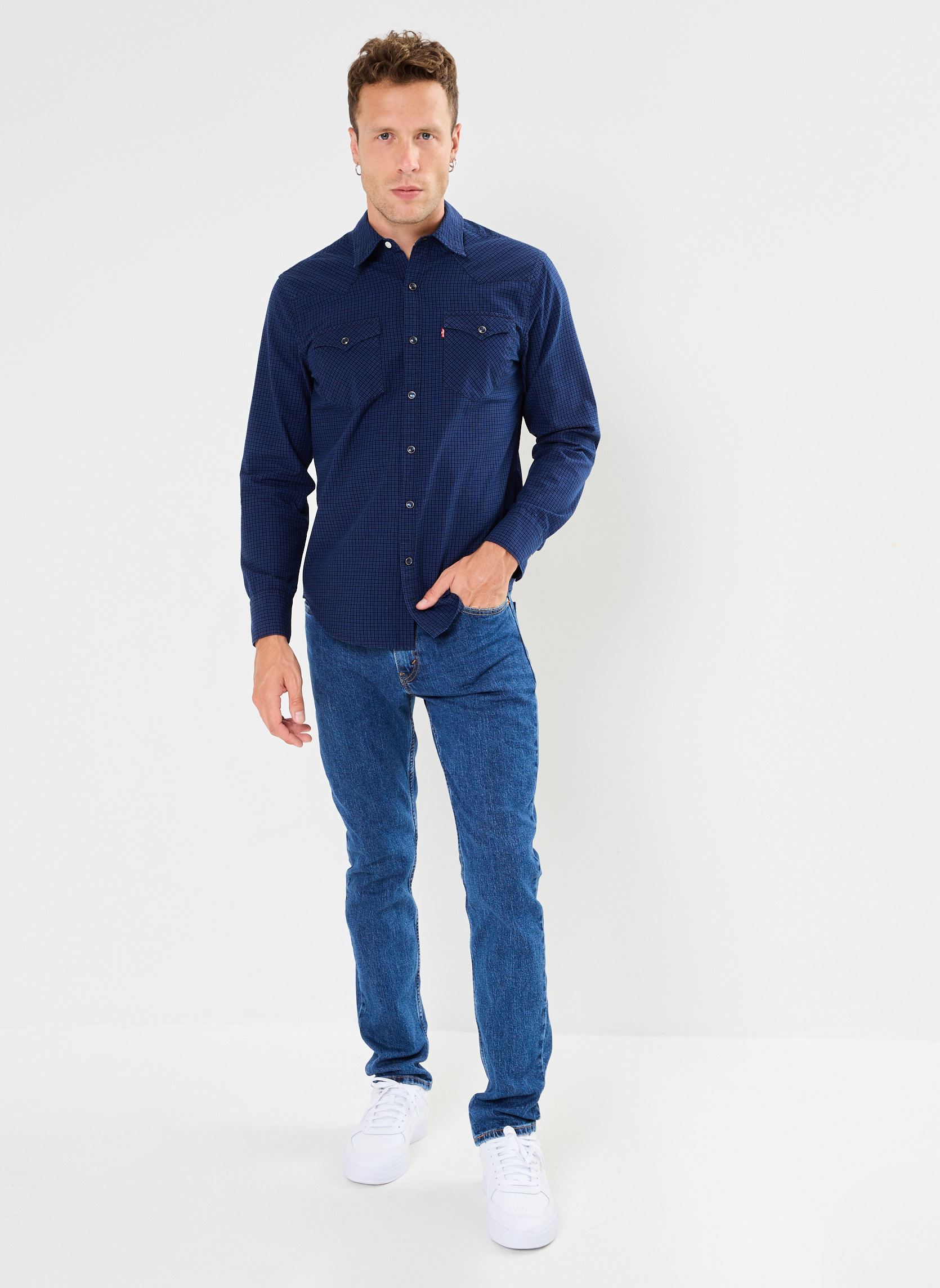 Chemises BARSTOW WESTERN STANDARD homme bleu Levi's Chemises BARSTOW WESTERN STANDARD homme bleu INDIGO MICRO PLAID