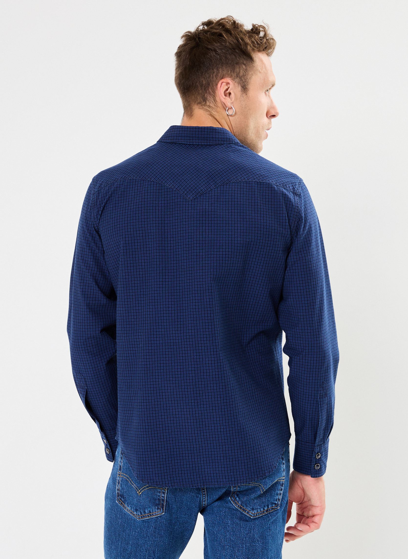 Chemises BARSTOW WESTERN STANDARD homme bleu Levi's Chemises BARSTOW WESTERN STANDARD homme bleu INDIGO MICRO PLAID