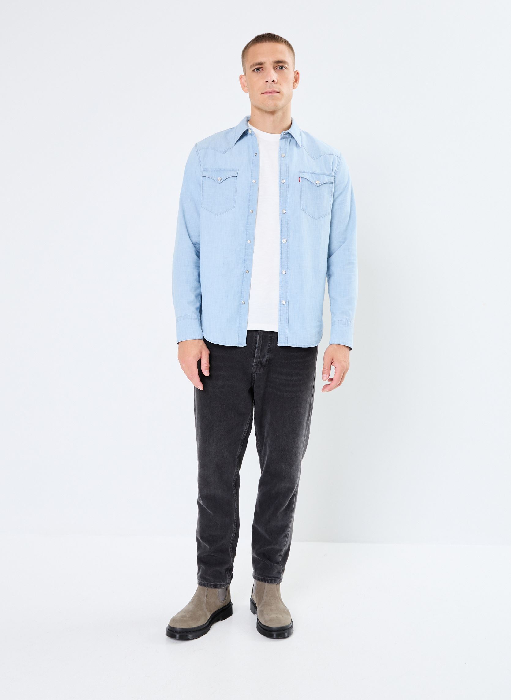 Chemises BARSTOW WESTERN STANDARD homme bleu Levi's Chemises BARSTOW WESTERN STANDARD homme bleu BURNETT LIGHT CHAMBR