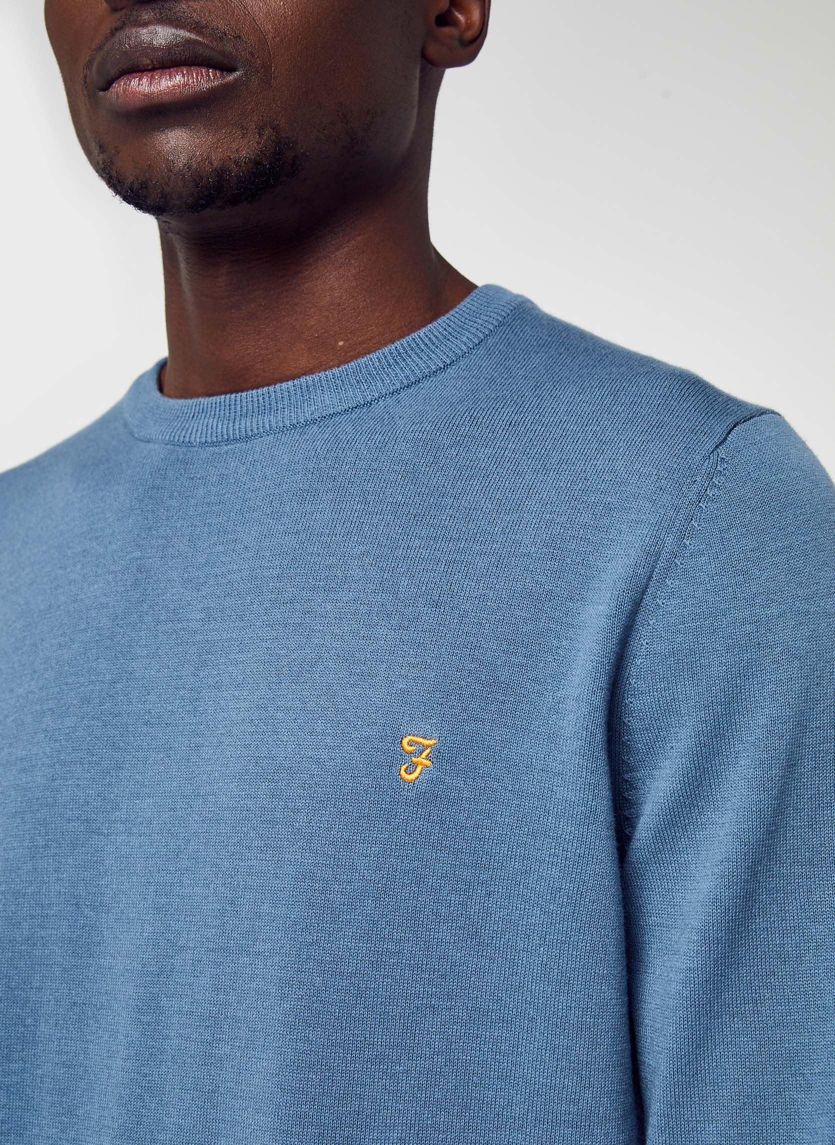 Sweats Mullen Cotton Sweater homme bleu Farah Sweats Mullen Cotton Sweater homme bleu 471 Saxe