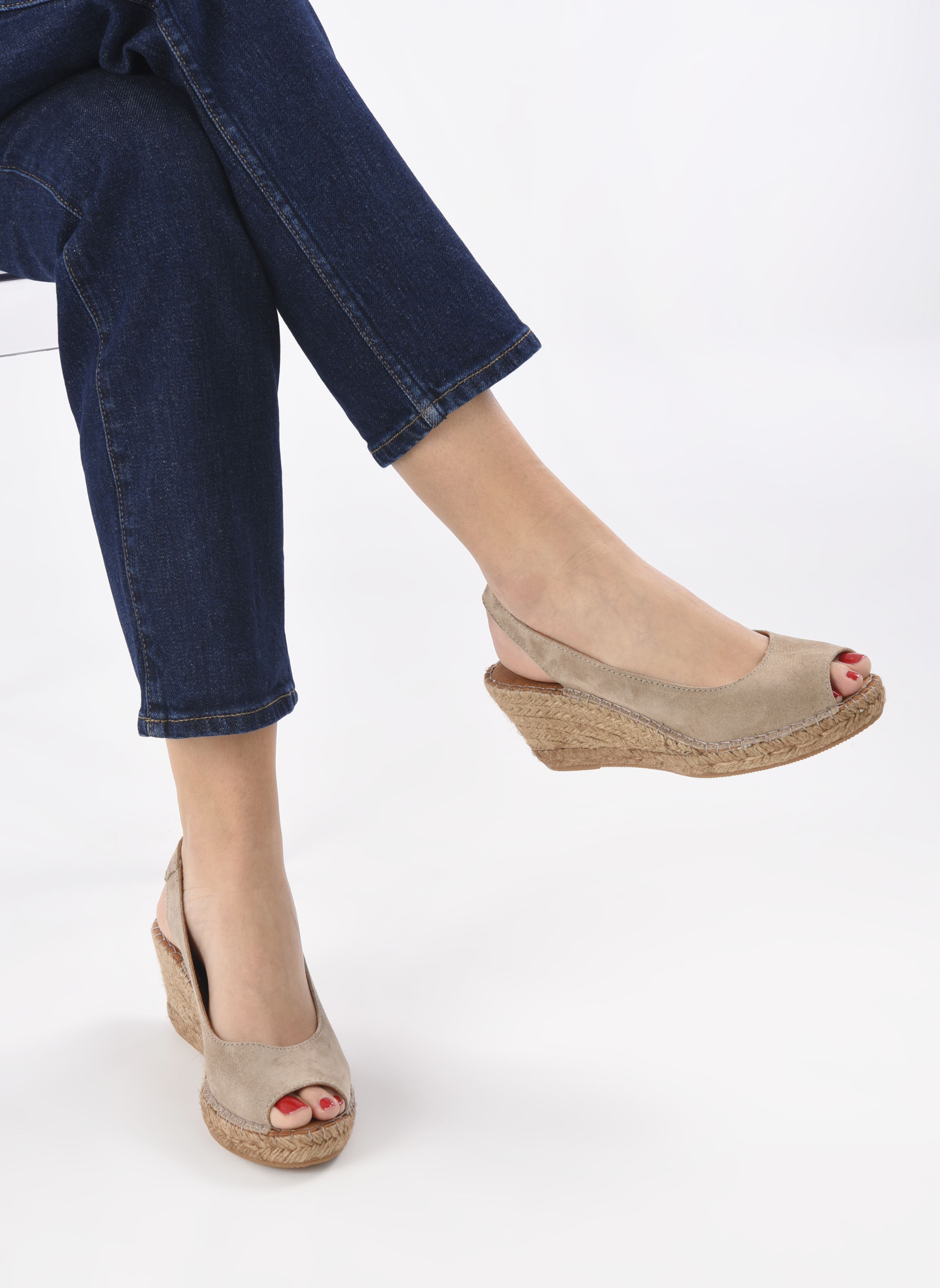 Keil- und Plateau-Espadrilles Caminia damen beige Georgia Rose Keil- und Plateau-Espadrilles Caminia damen beige Cuir velours Beige