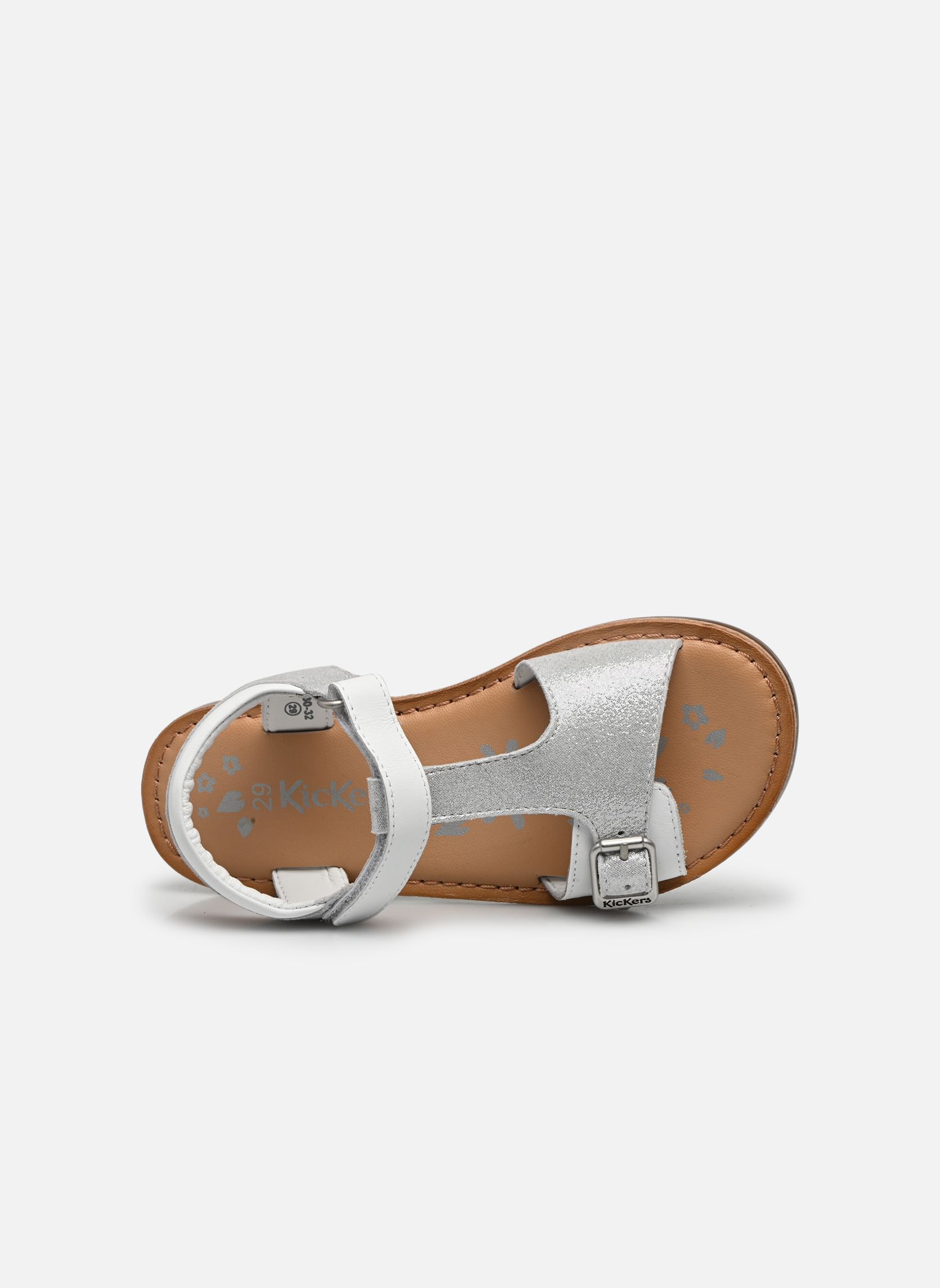 Sandalen Diazz mädchen weiß Kickers Sandalen Diazz mädchen weiß BLANC ARGENT METALLISE